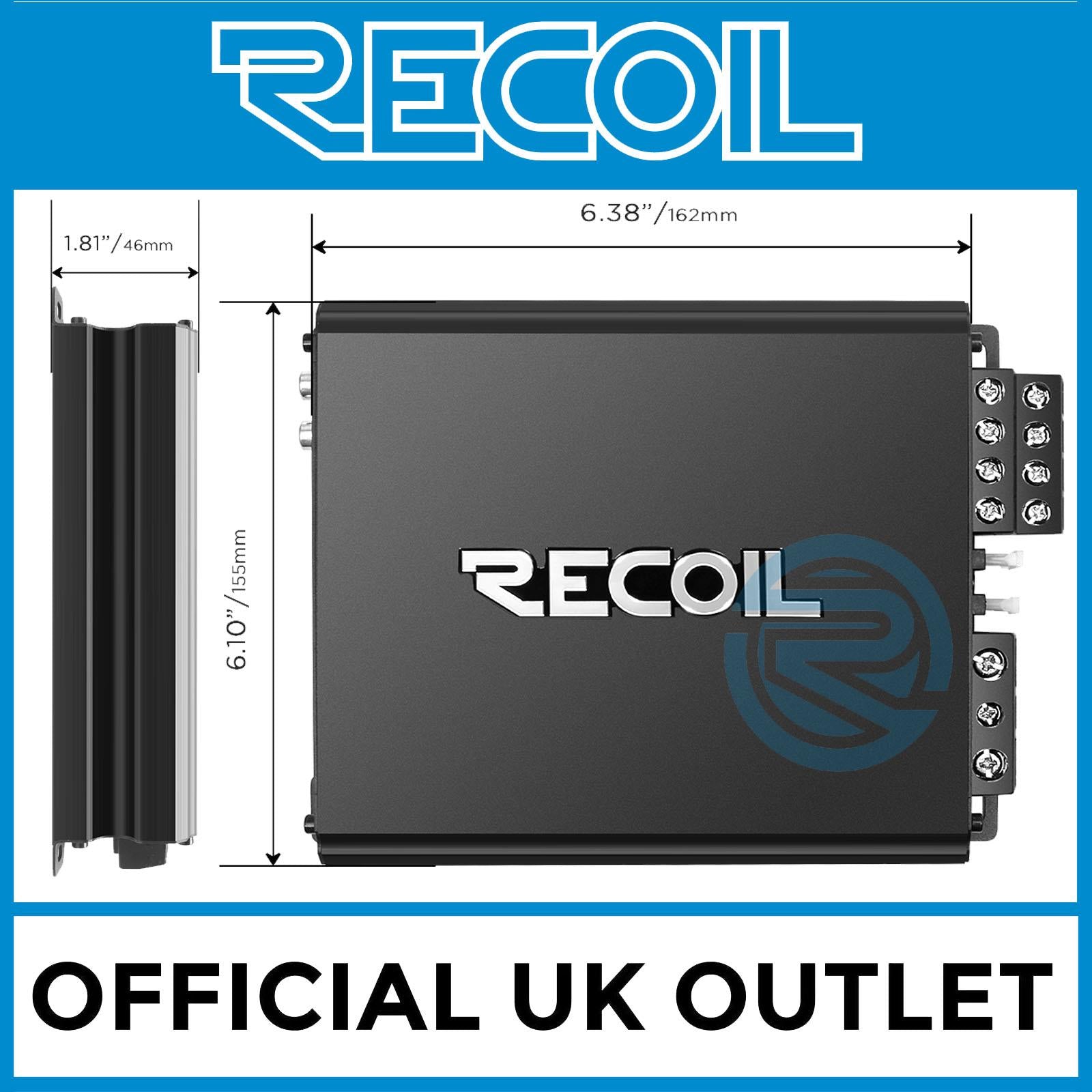 Recoil DI550.4 - 1040 Watts 4-Channel 2-4 Ohm Stable Class-D Car Amp Amplifier