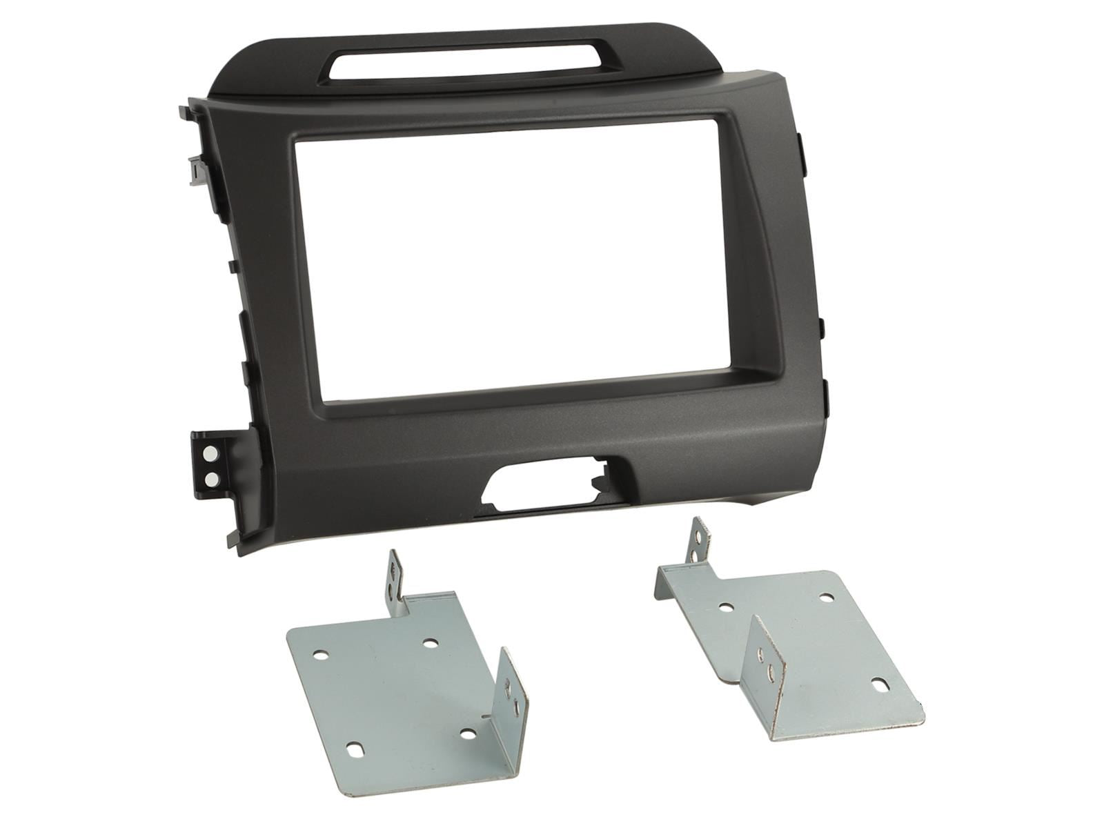 Connects 2 CTKKI02 - KIA Sportage 2010 - 2015 Double Din Facia & Steering wheel Interface Fitting Installation Kit (Black Facia Panel)