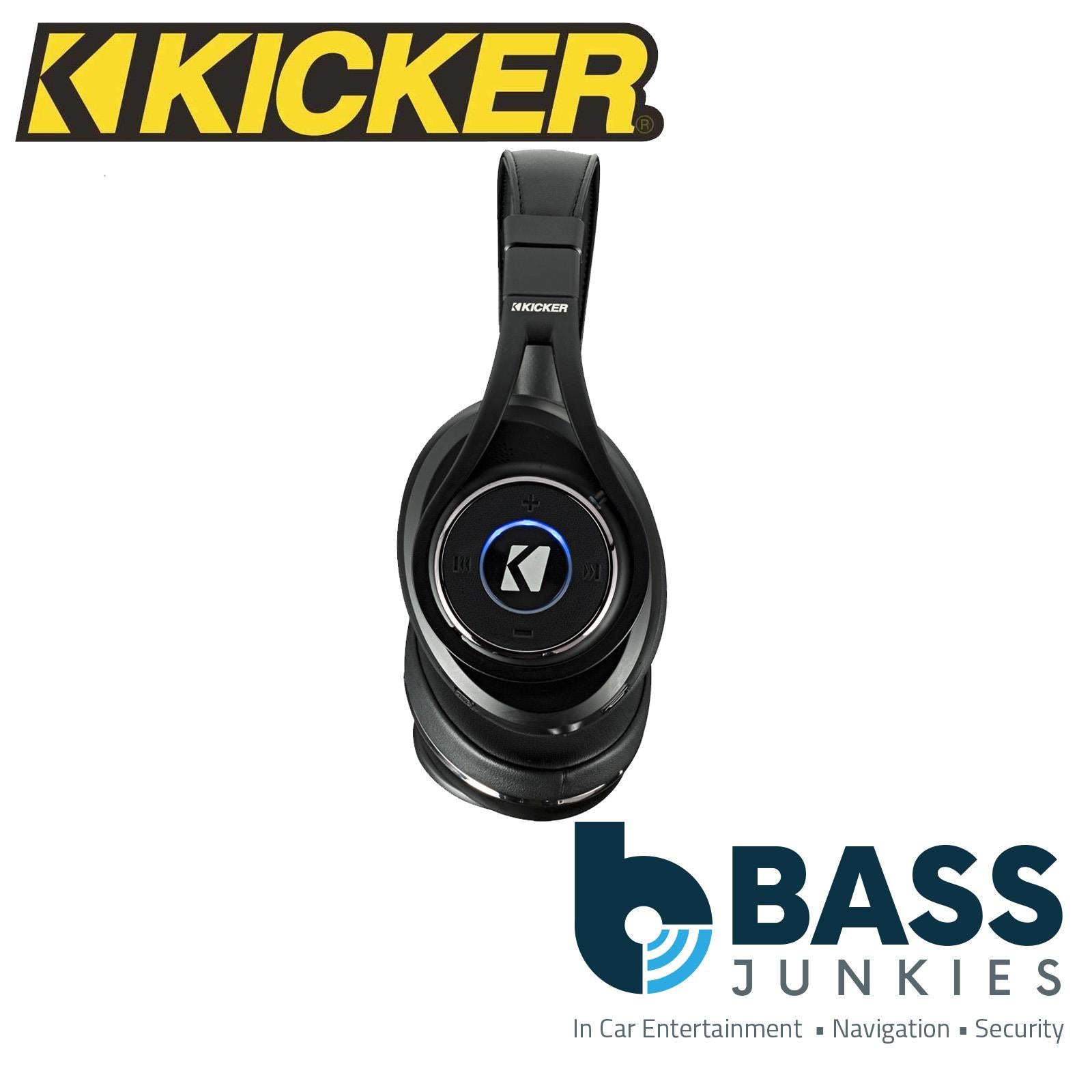 Kicker KA45HPBT - On Over Ear Bluetooth Noise Cancelling Headphones - Black