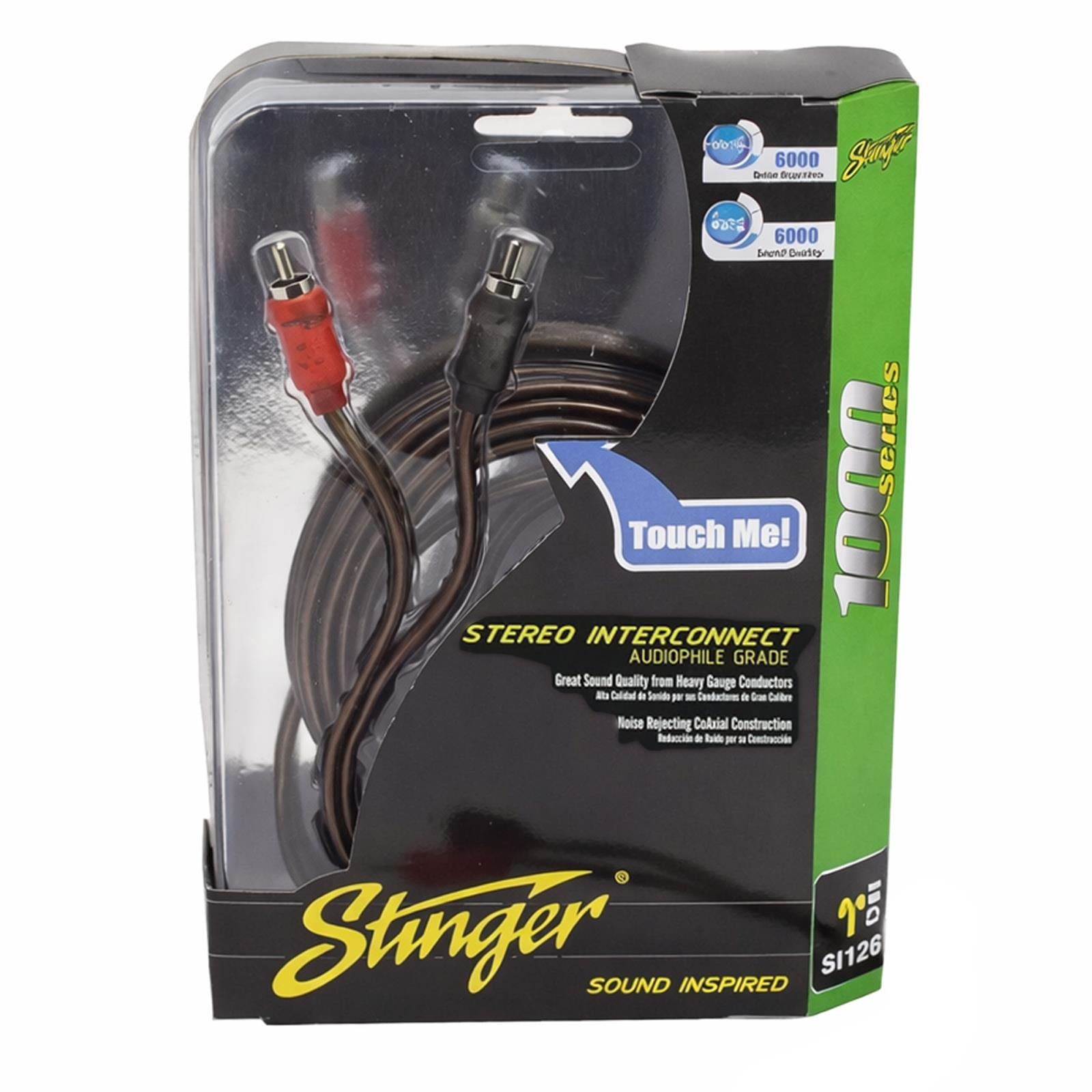 Stinger SI126 - 1000 Series 1.83 Metre 6Ft 2 Channel Car Stereo Amp RCA Phono Cable