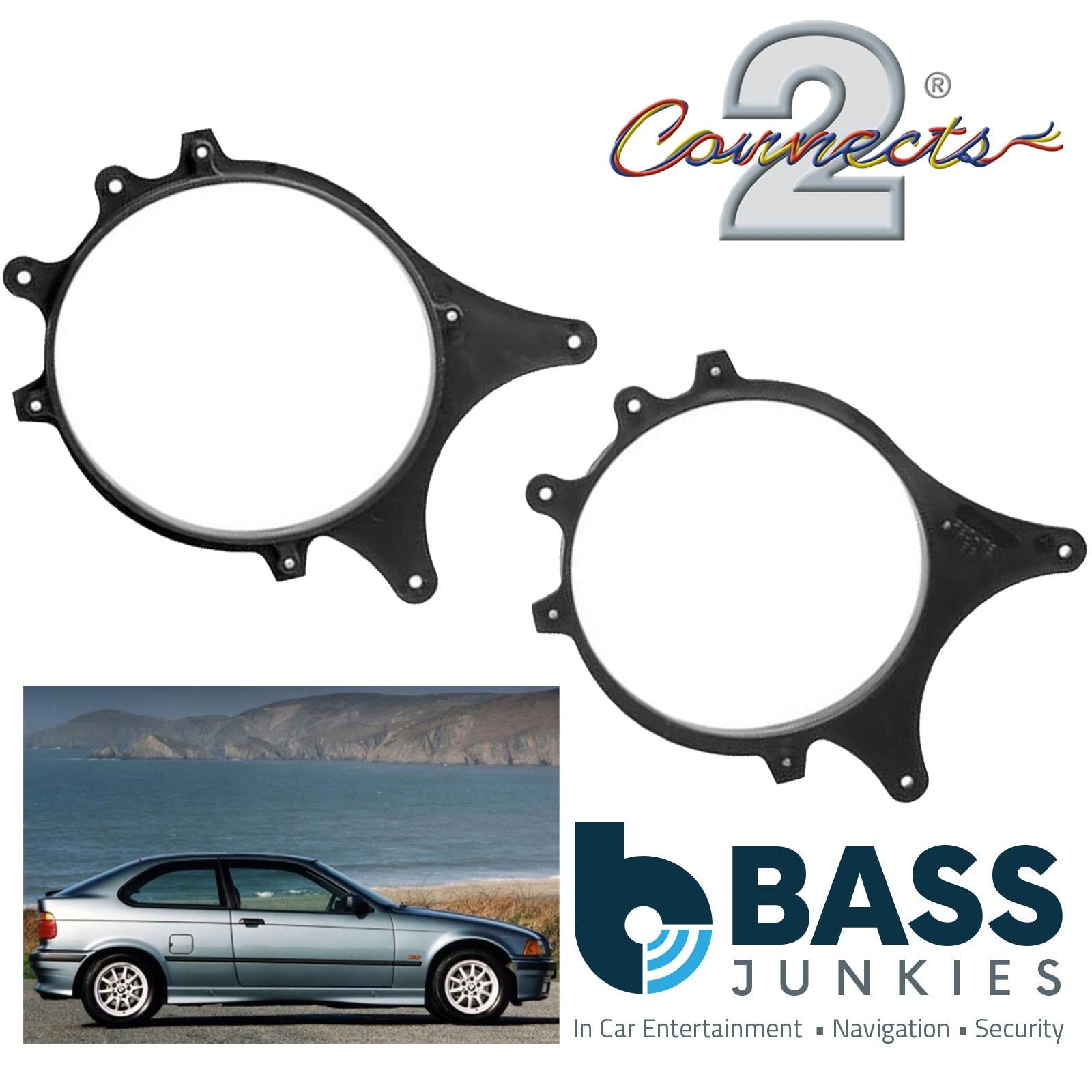 Connects2 CT25BM03 - BMW 3-Series E36 130mm 13cm 5.25" Rear Side Shelf Car Speaker Adapter Brackets