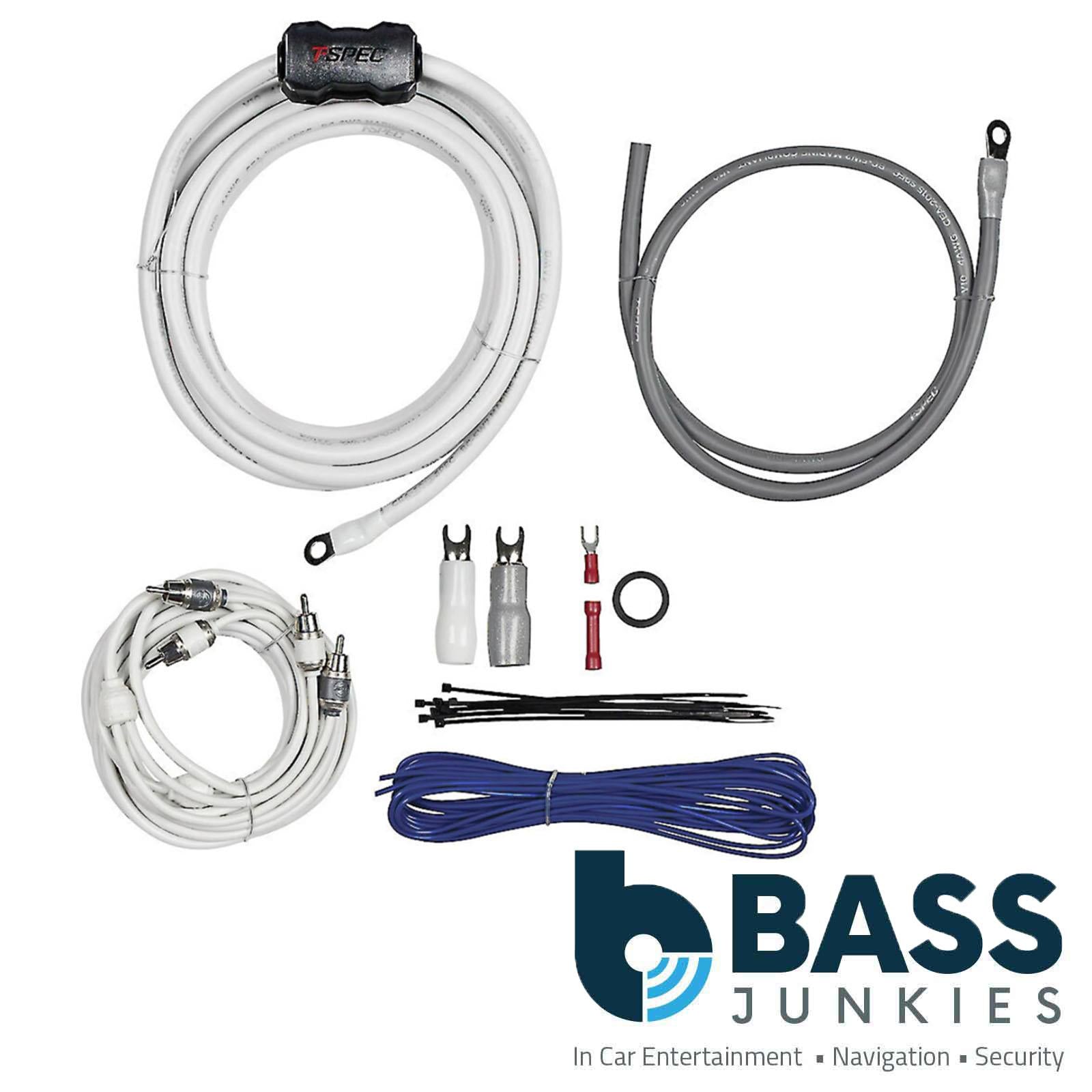V10-AK4 2100W 4 Gauge Amp Wiring Kit + 2-Channel Patch Cable