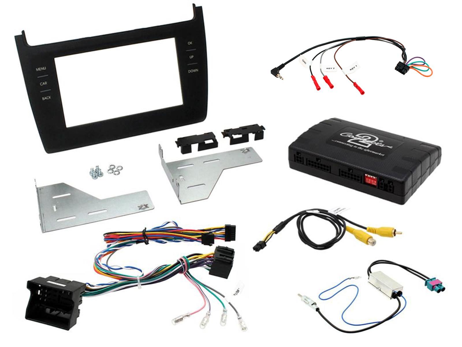 Grundig 6.8" Apple Android Double Din Stereo Fitting Kit + Steering Wheel Stalk Controls to fit VW Polo 2012-17