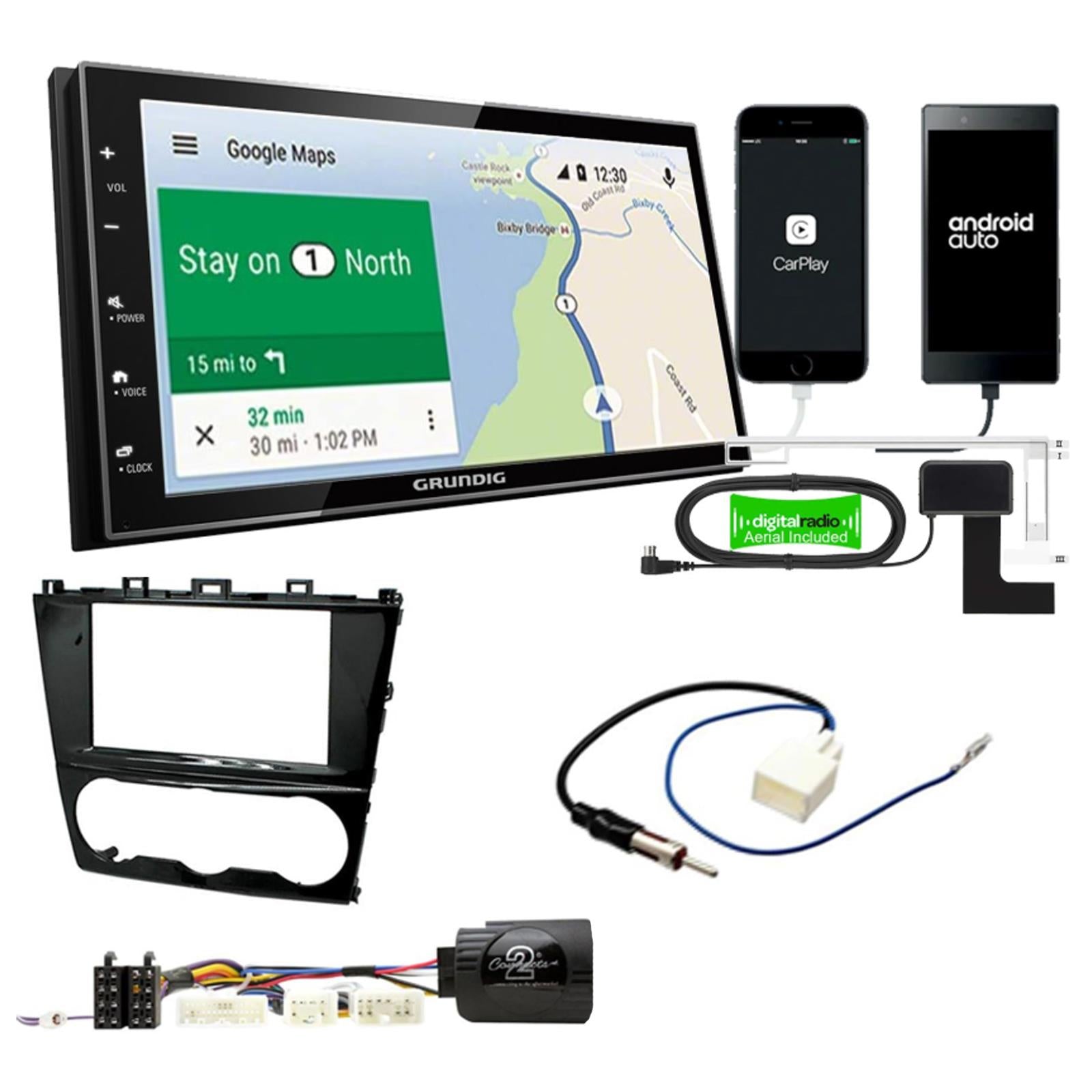 Grundig GX-3800 Double Din + Fitting Kit - to fit Subaru Impreza 2011-16