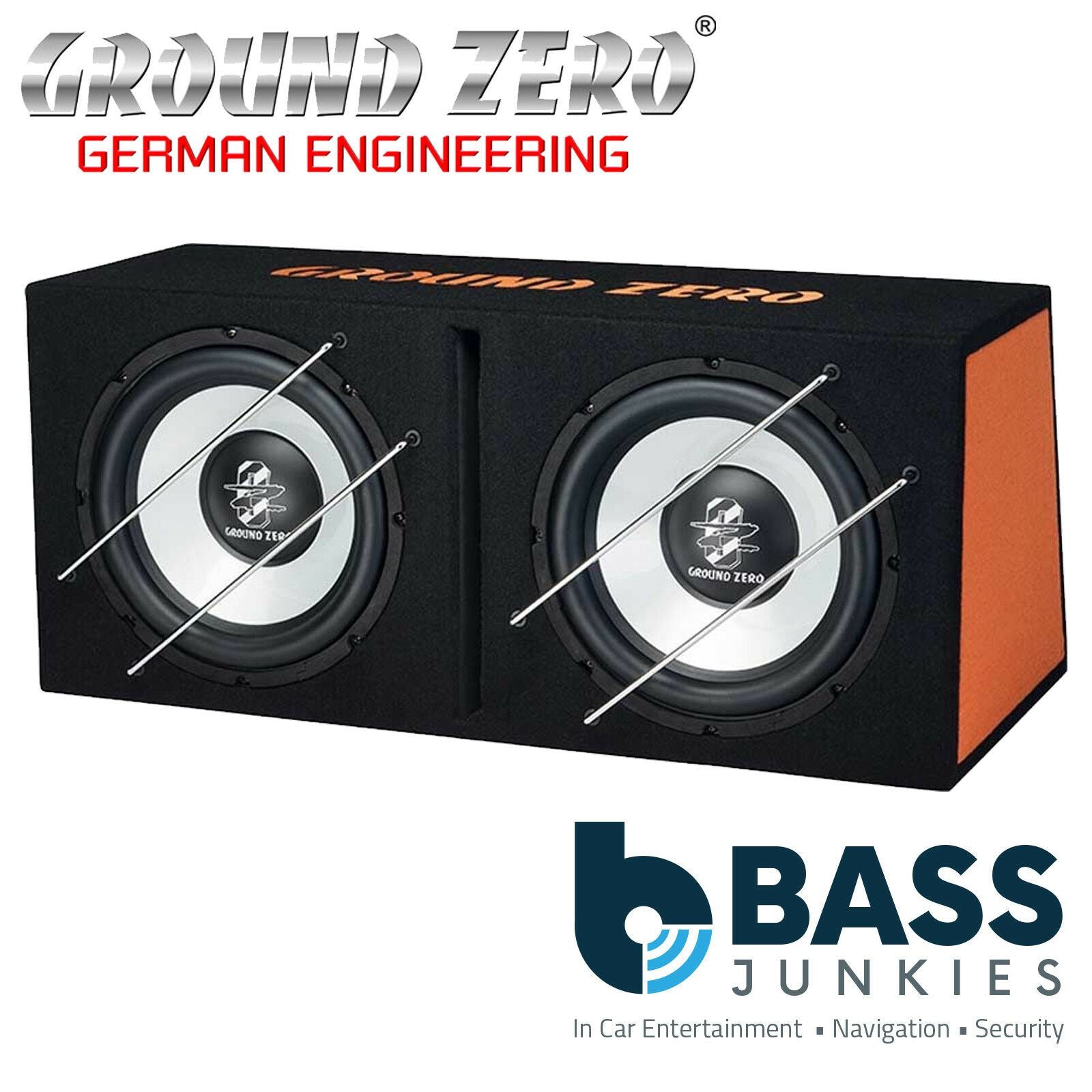 Ground Zero GZIB 2.300BR - 2 x 30 cm / 12" Subwoofer box - 2 x 2 ohm - 700 WRMS