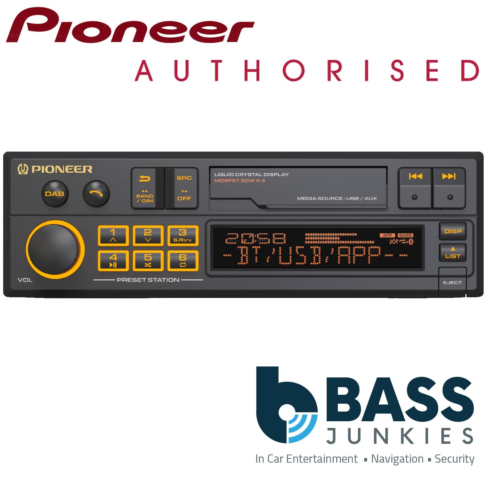 Pioneer SXT-C10PS - Retro Cassette Tape Style Bluetooth DAB+ Radio USB AUX Car Stereo