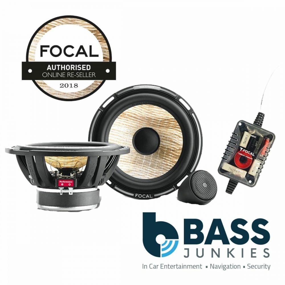 Focal 6.5" 280W 2-Way Component Car Speakers & 4 Channel Amplifier & 8" 250 Watts Bass Box Package