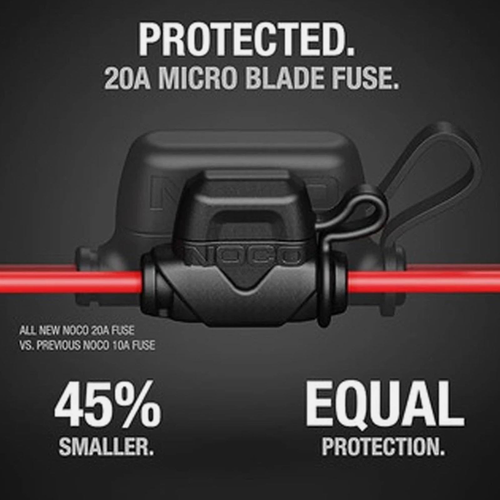 NOCO GC018 - Plug Socket With Eyelets Micro Blade Built In Fuse 12V 20 Amp