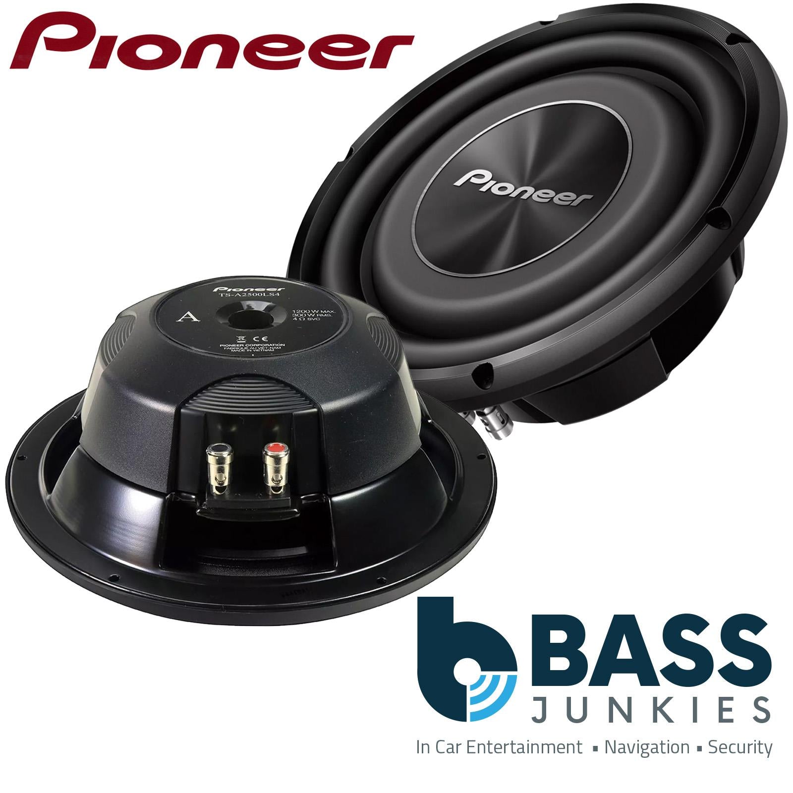 Pioneer TS-A2500LS4 - 10" 25cm 1200 Watts SVC Shallow Slim Car Sub Subwoofer