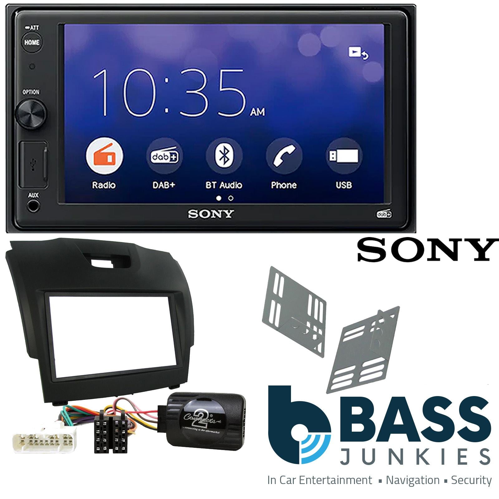 SONY XAV-1550D DAB+ Smart Bluetooth Car Radio + Stereo fitting kit + Steering Wheel Controls Loom for Chevrolet Colorado 2012-2014 | Isuzu D-Max 2012-2015 | Isuzu MU-X 2014-2021