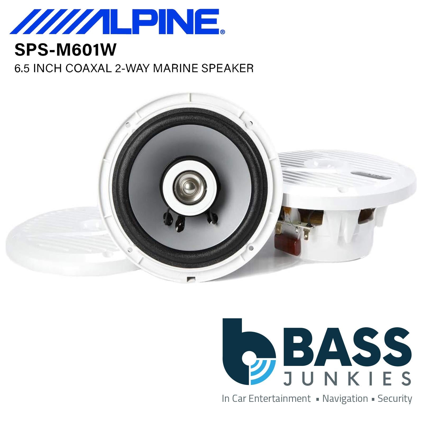 Alpine SPS-M601W - 220 Watts 16.5cm 6.5" 2-Way Boat Yacht Marine Speakers Pair