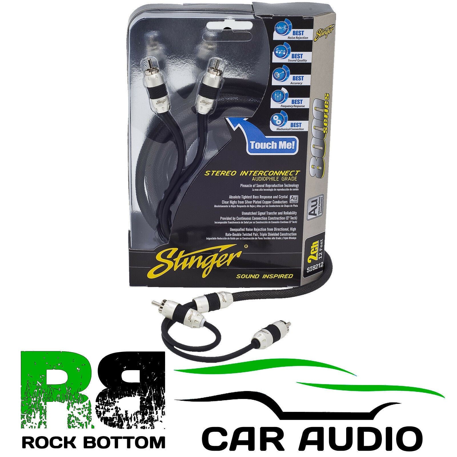 Stinger SI82YF - 2 Female to 1 Male Twisted Silver/Copper Car RCA Phono Y Splitter