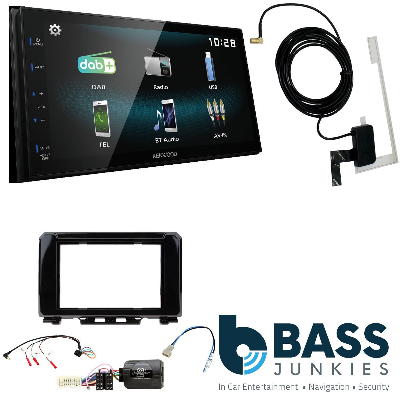 Kenwood DMX-125DAB Bluetooth 6.8" MP3 USB Car Stereo fits Suzuki Jimny 2018