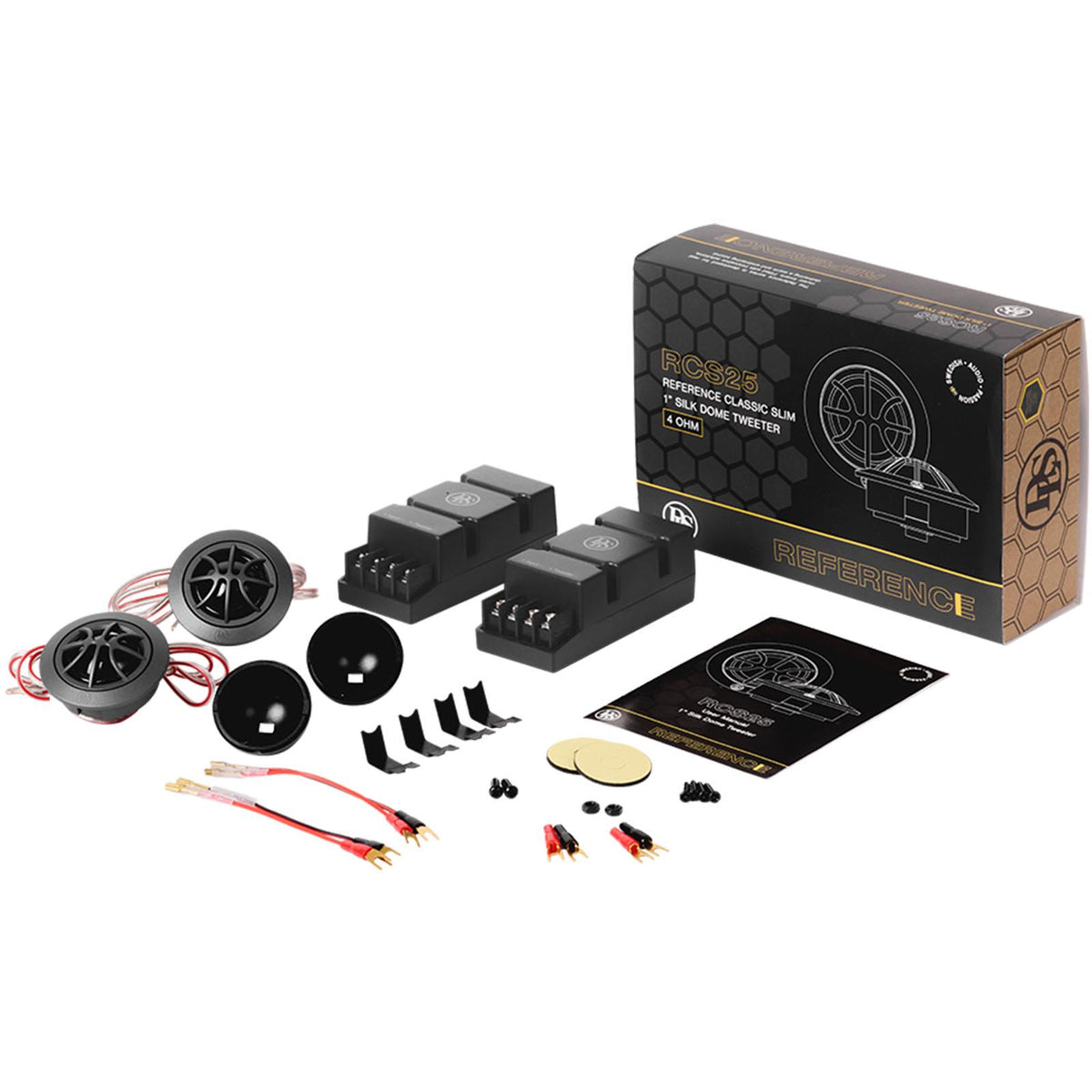 DLS Reference RCS25 1" 160 Watts Silk Dome Car Audio Tweeter Upgrade Kit