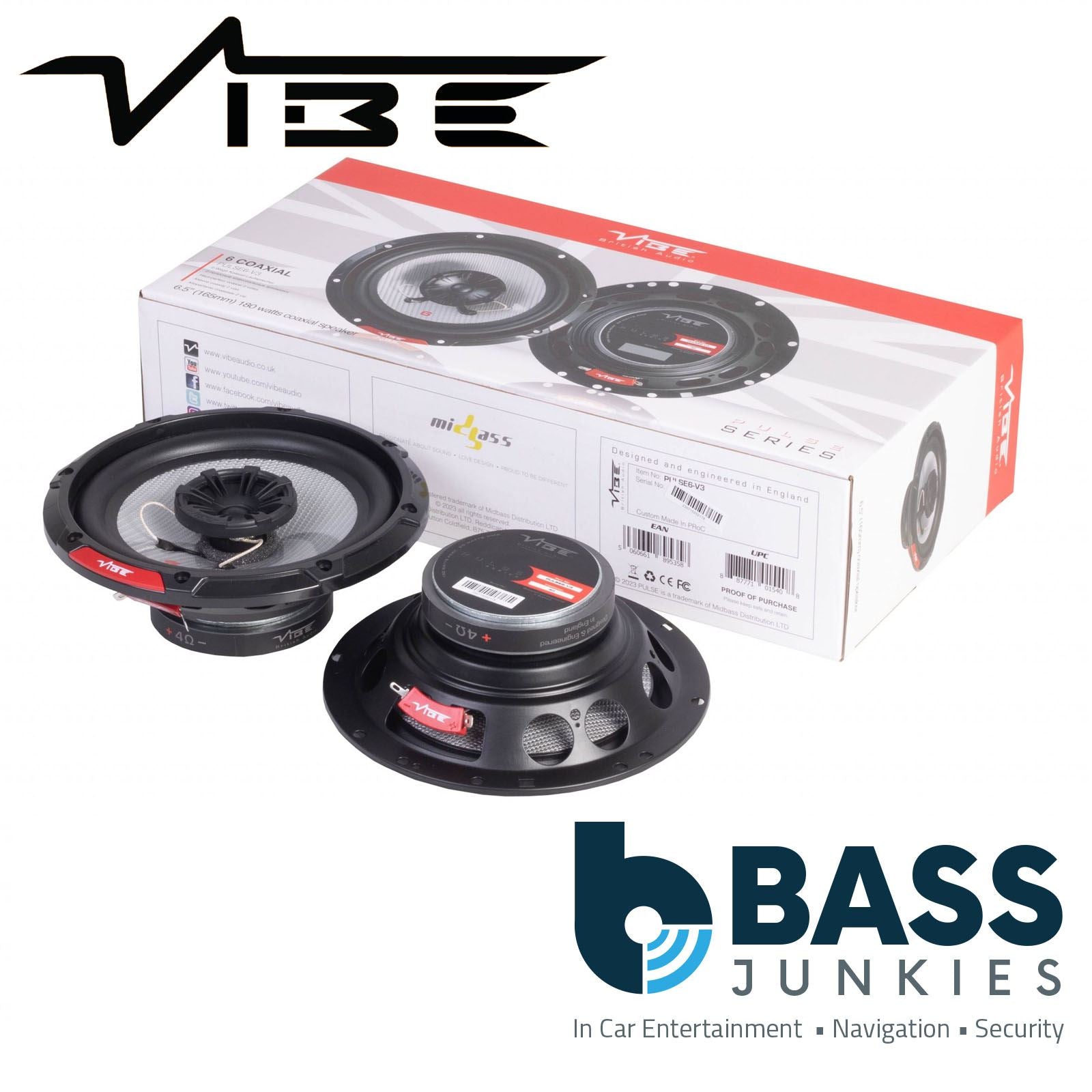 Vibe PULSE6-V3 360W Coaxial Speakers Supplied with Brackets to fit 6.5" Speakers to a Chevrolet Camaro 2008-2015 [Front or Rear Doors 165mm]