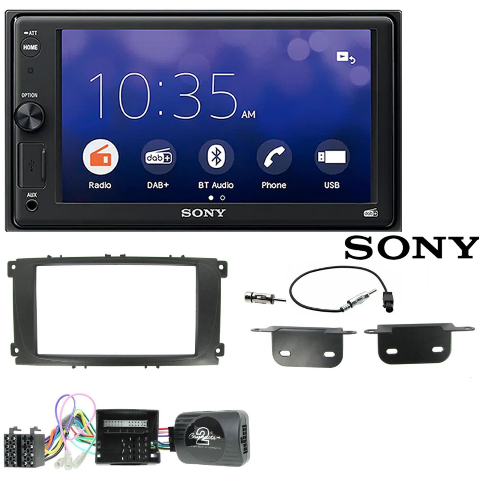 Sony 6.2" Screen Bluetooth|DAB Double Din + Fitting Kit - to fit Ford S-Max 2006-14 | Ford Focus 2007-11 | Ford Mondeo 2007-14