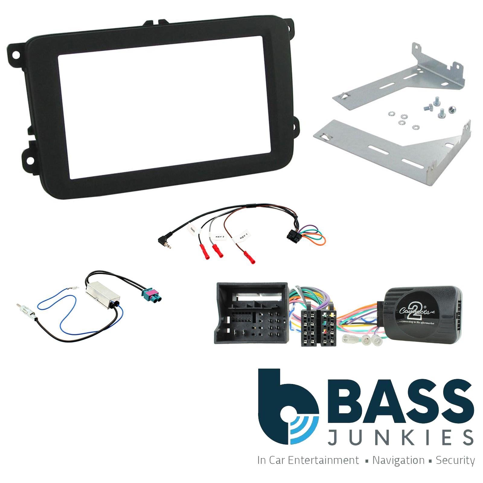 Double Din Stereo Fitting Kit + Steering Controls to fit VW Transporter T6 2015-