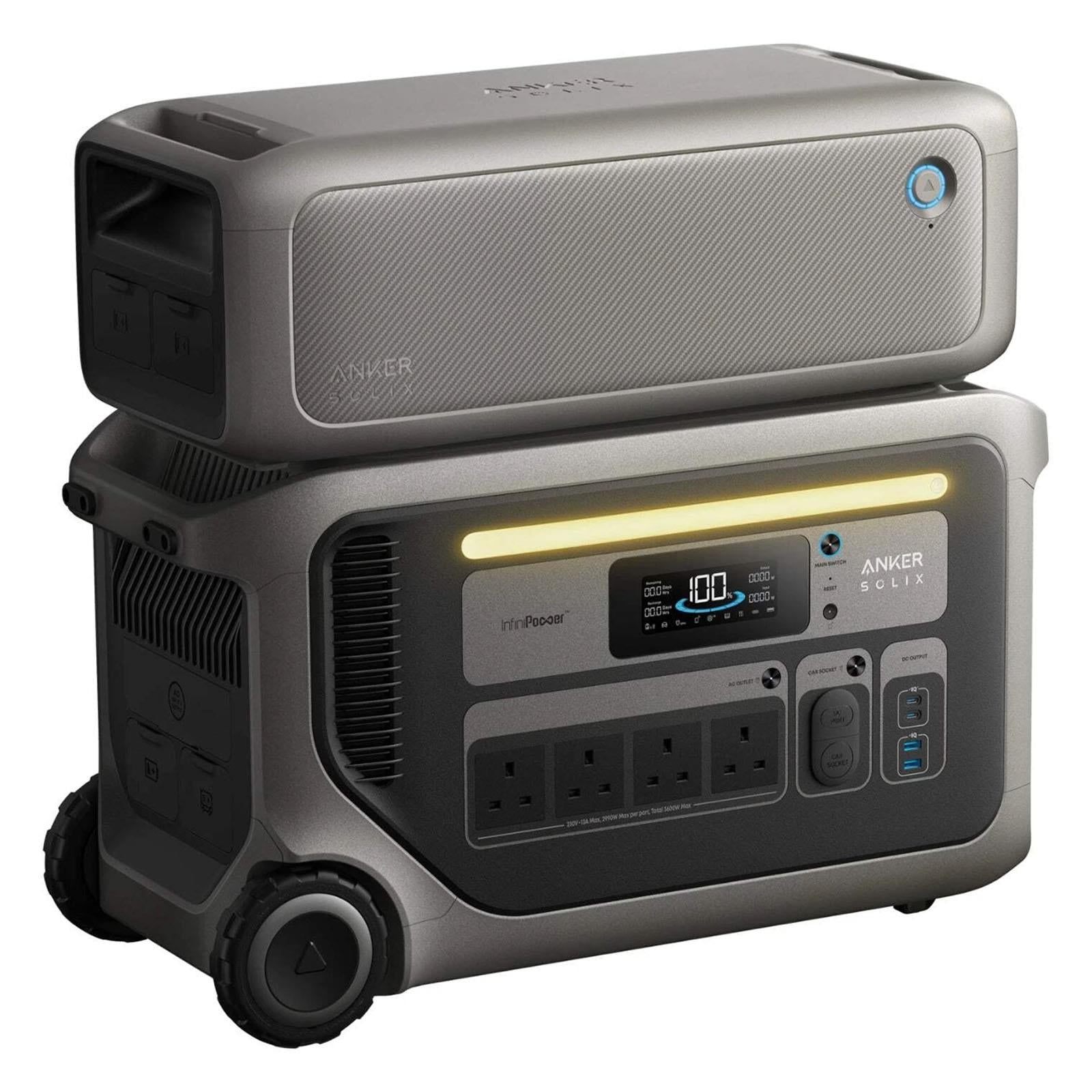 Anker SOLIX F3000 6144Wh LiFePO₄ Portable Power Station with BP3000 Expansion Battery | 3600W Home Backup Power System