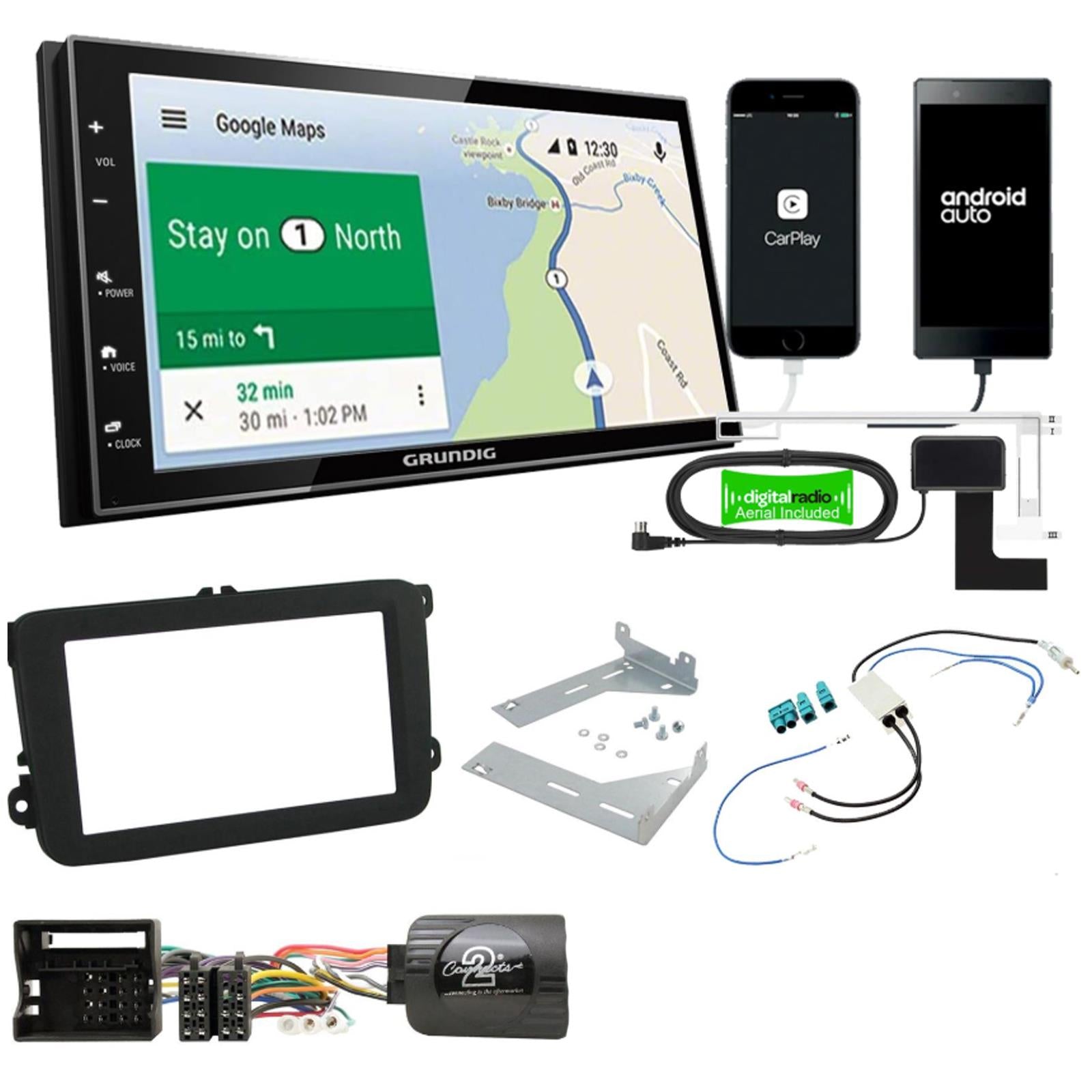 Grundig GX-3800 Double Din + Fitting Kit - to fit VW Sagitar 2005-11