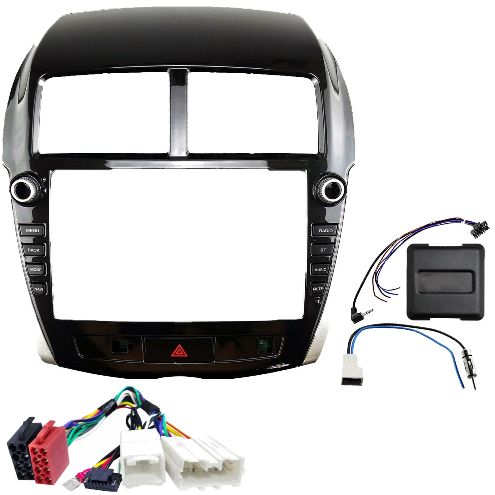 For Mitsubishi ASX Black 2013-18 Fascia Panel Interface for 9" Android Car Radio