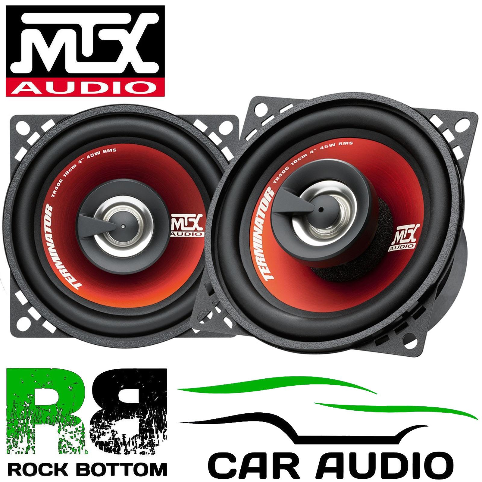 MTX TR40C 2-Way 4" 620W Coaxial Speakers With Brackets for Universal 10cm Speaker Adapter Pods