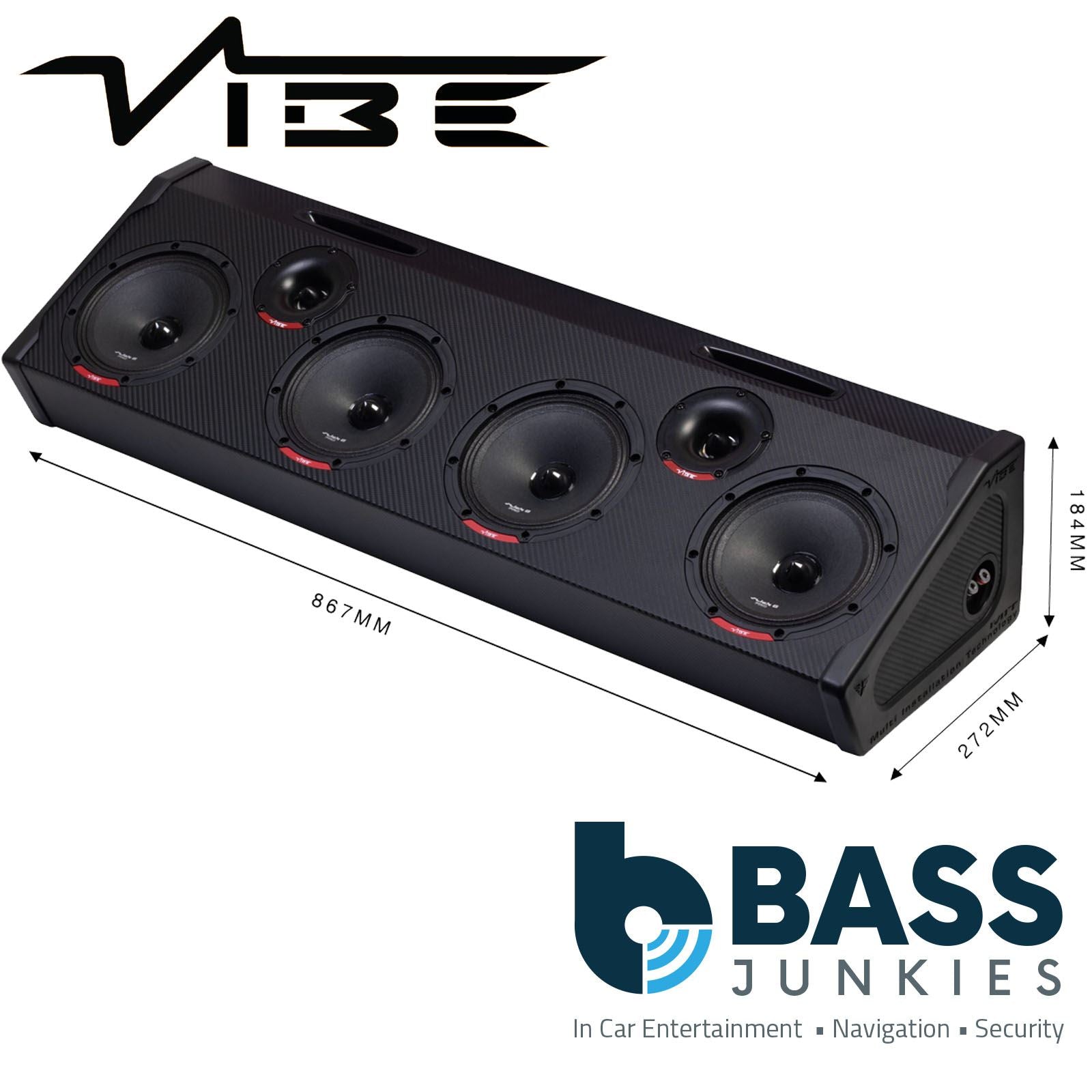 Vibe SLICKPROBOX6-V0 Full Range Trapezius Car Enclosure 640W 1950W Max Power
