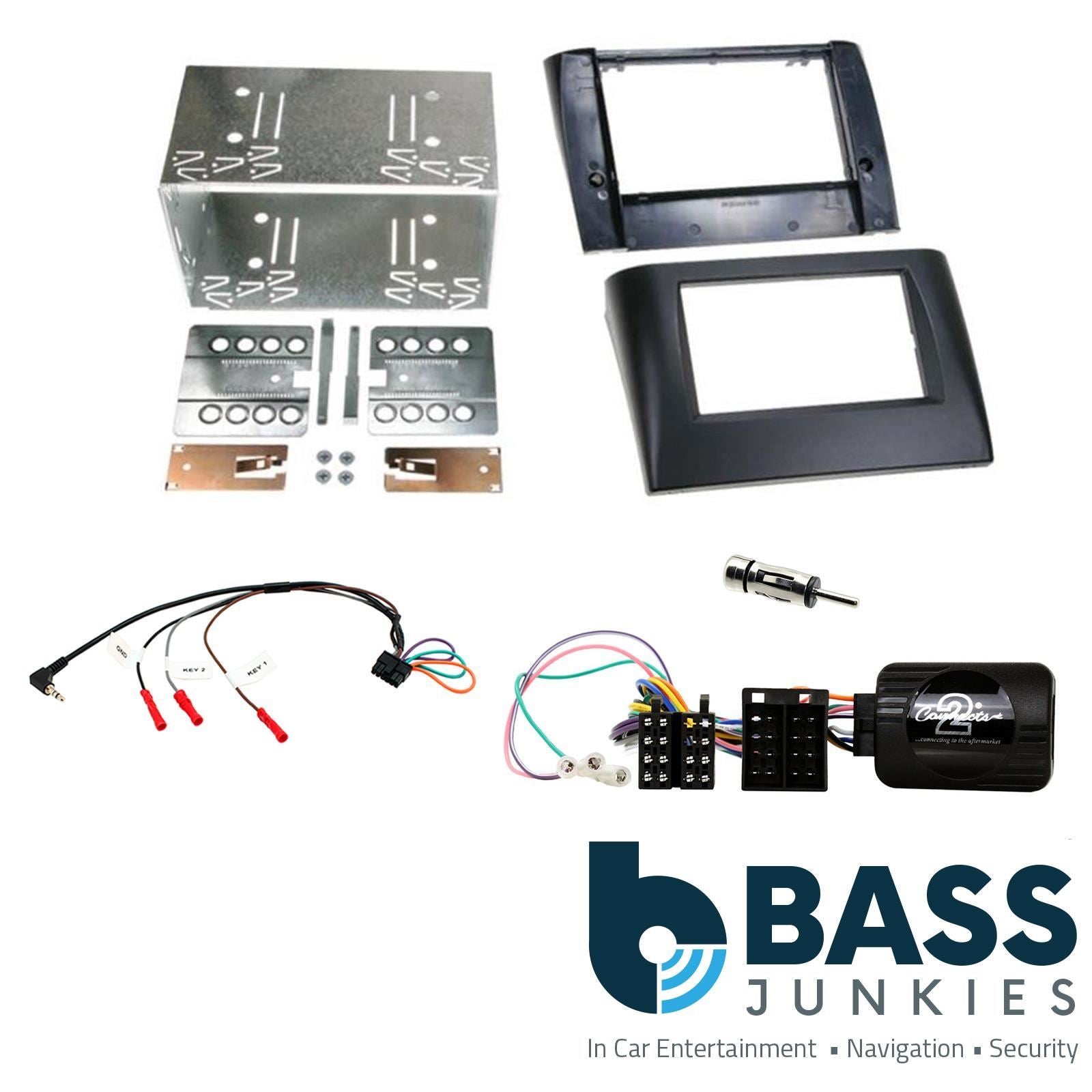 Double Din Stereo Fitting Kit + Steering Wheel Stalk Controls to fit Fiat Stilo 2001-08