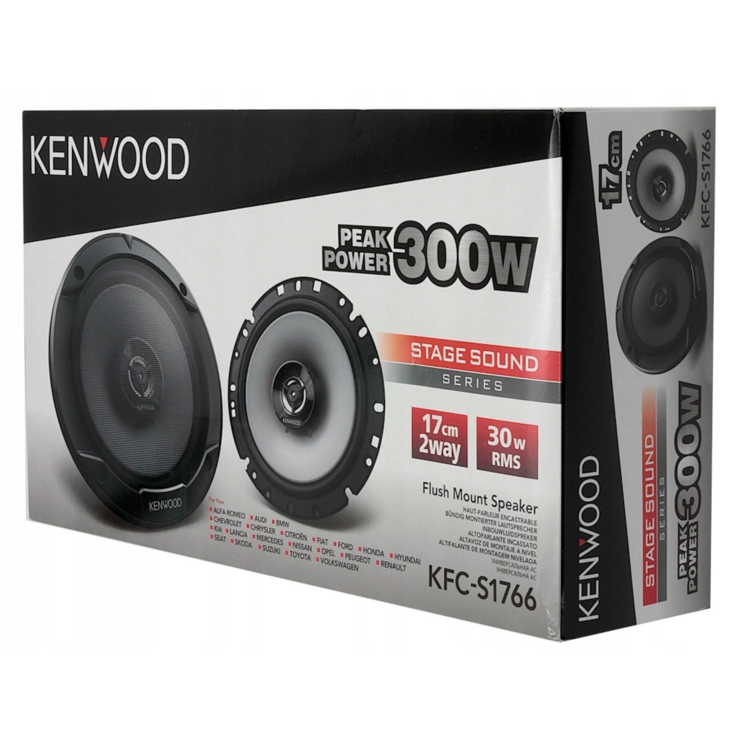 Kenwood KFC-S1766 6.5" 17cm 600 Watts 2 Way Coaxial Car Van Shelf Door Speakers