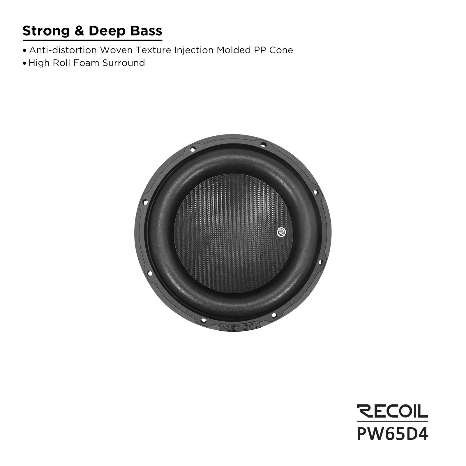 RECOIL PW65D4 - 400 Watts 6.5" 17cm Echo Pro Series Dual 4 Ohm Car Subwoofer