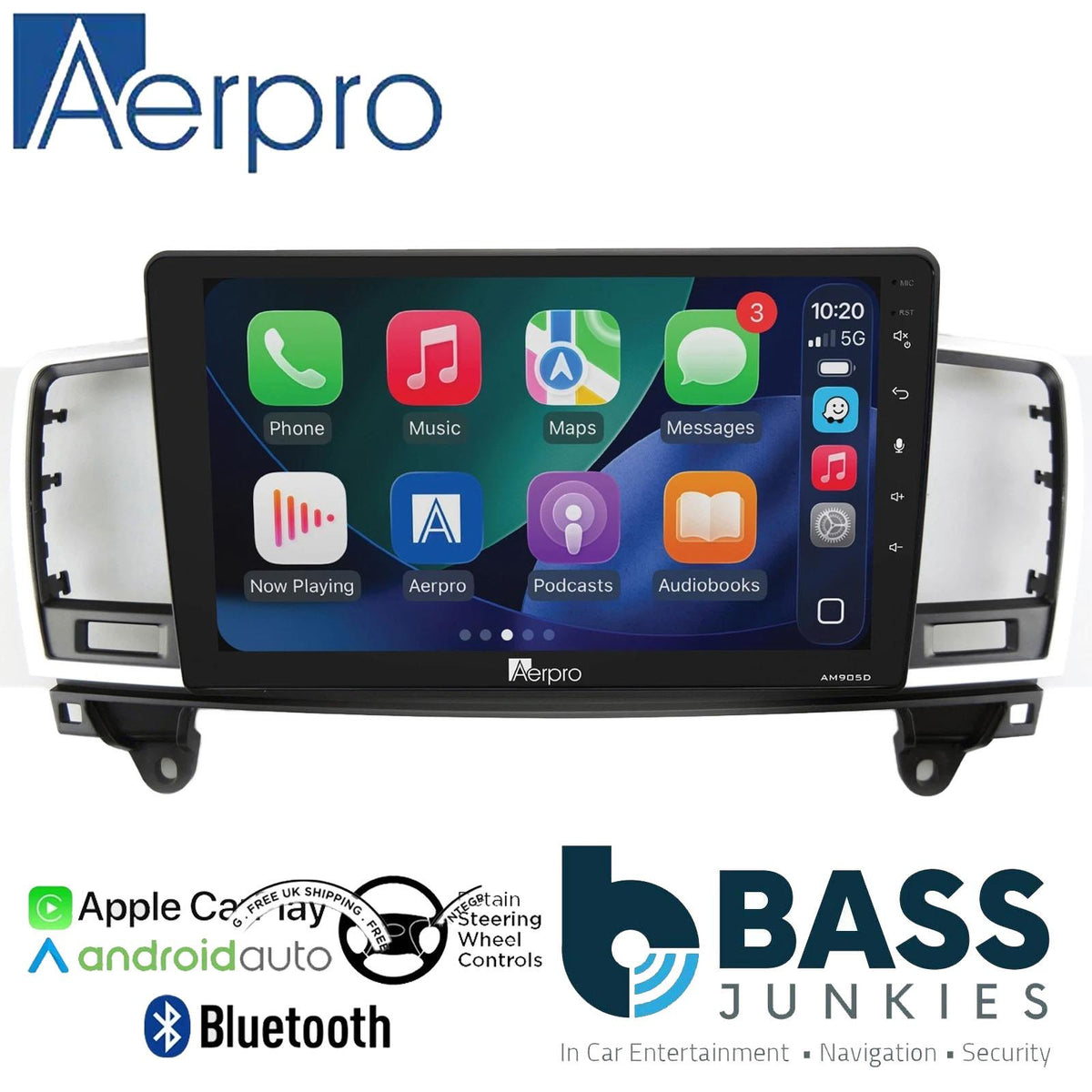 Aerpro 9" DAB CarPlay Android Car Kit For Mercedes ML GL NON Amplified 2012-15