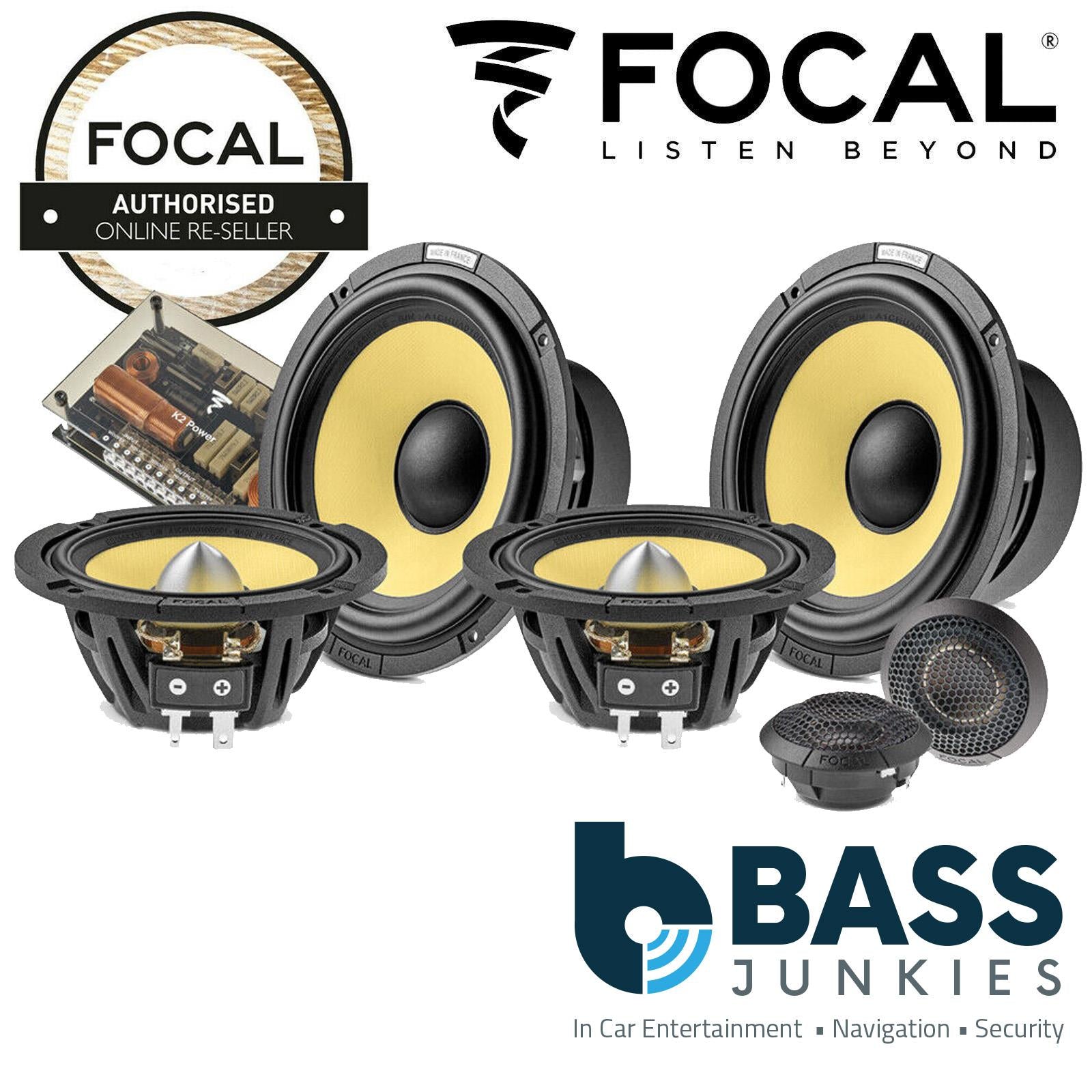 Focal ES165KX3E - 6.5" 240 Watts 3 Way Car Door Dash Component Kit Speakers