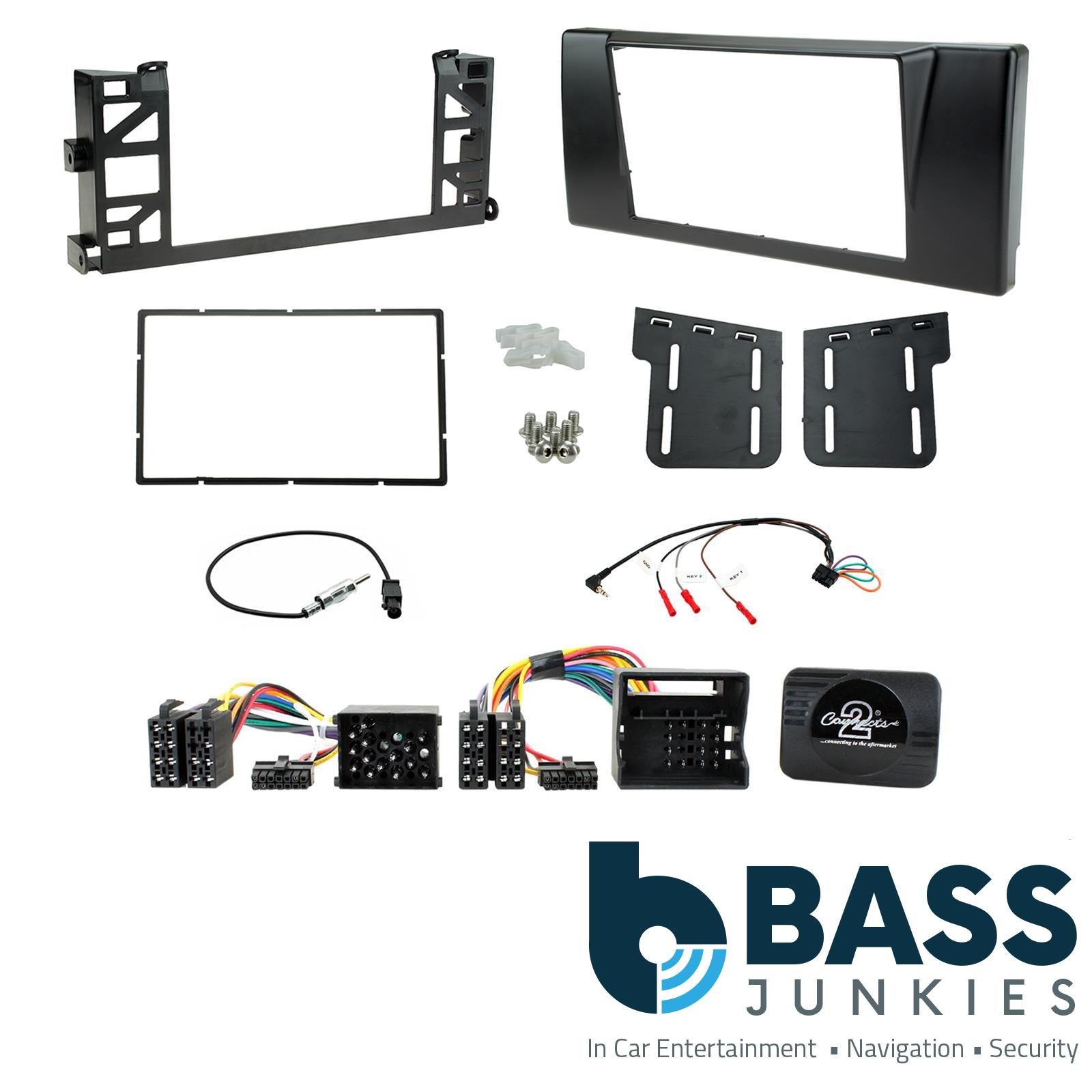 Connects 2 CTKBM04 - BMW 5 Series E39 1996 - 2004 Double Din Facia & Steering wheel Interface Fitting Installation Kit