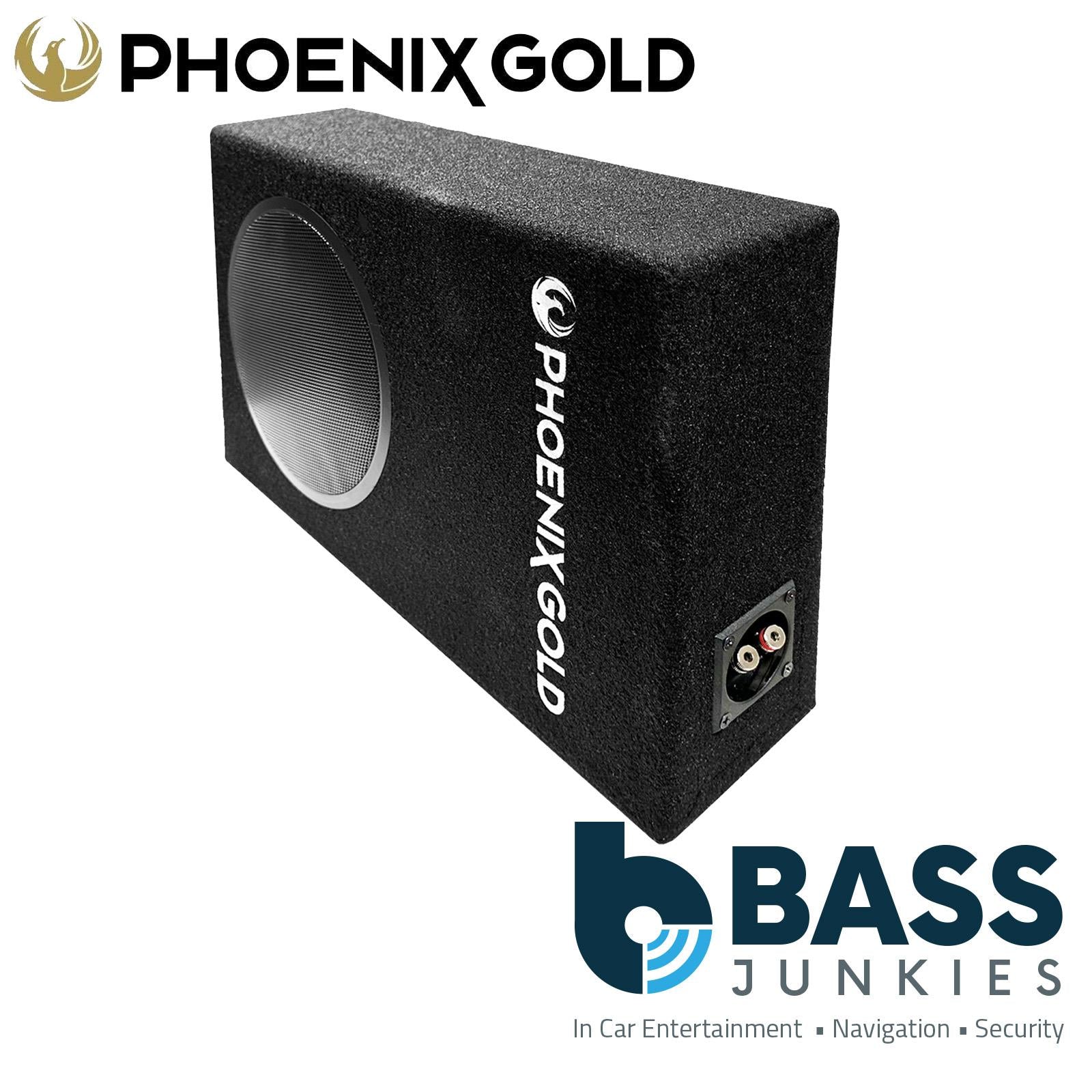 PHOENIX GOLD ZX18PBS 400 Watt Car 8 inch Slim Compact Passive 4 Ohm 200 Watts RMS 88dB Subwoofer Box