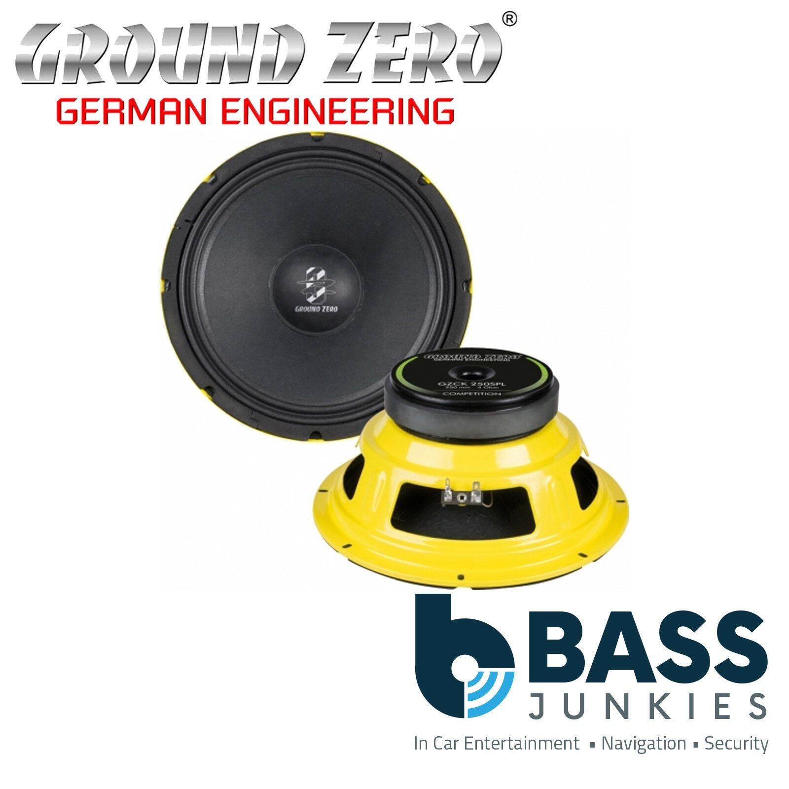 Ground Zero GZCK 250SPL - 10" Inch 25cm Competition Kick / Midwoofer 400 Watts Car Speaker - Single