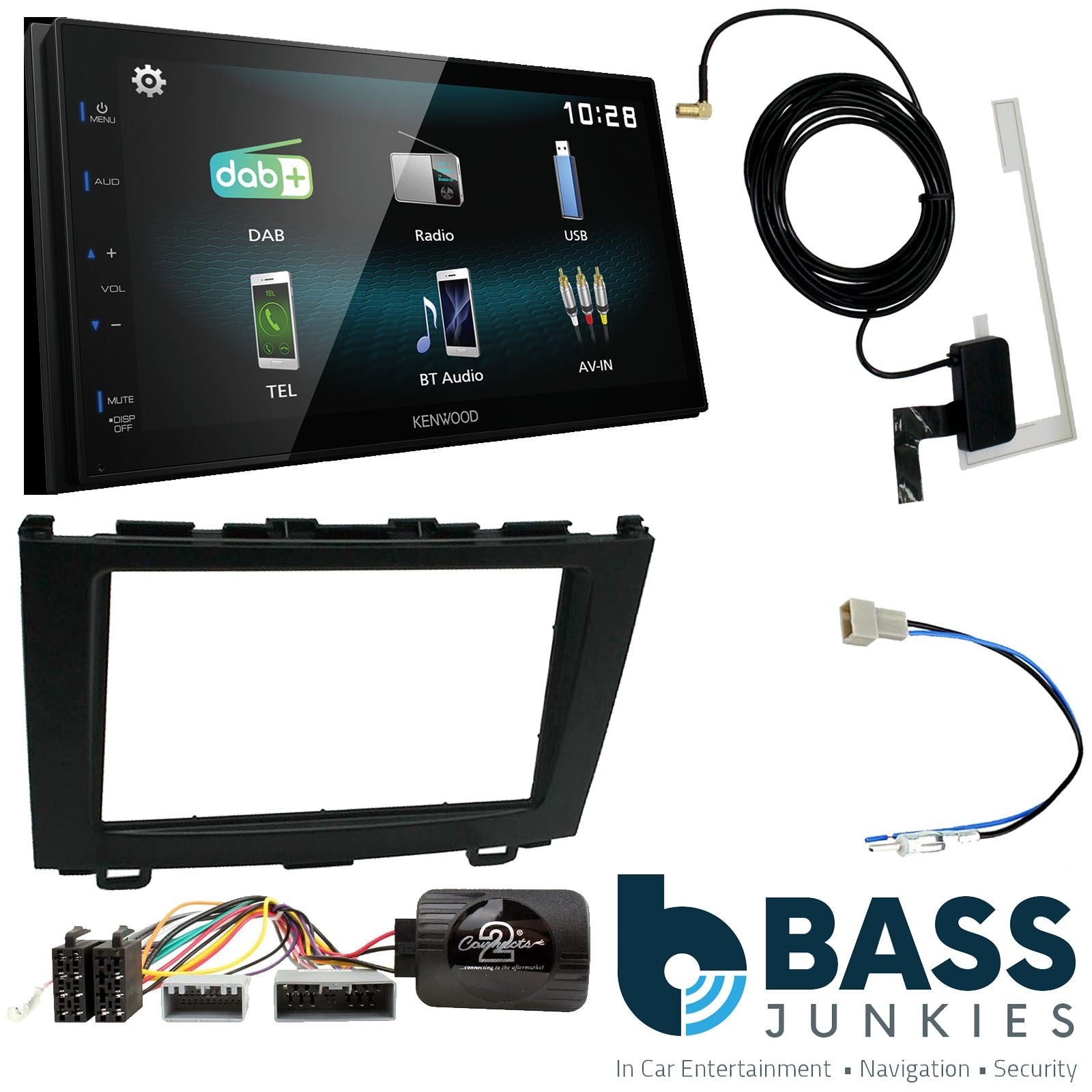 Kenwood DMX-125DAB + Connects2 Double Din + Steering Wheel Controls fits Honda CR-V 2007-09