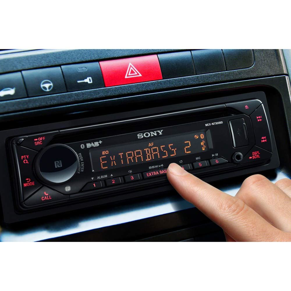 Sony MEX-N7300BD Multi Colour Display Car Stereo (DAB | Radio | CD | MP3 | Bluetooth | USB | Aux-In) Allows iPhone and iPod control through USB. Amplified 4x 55watts. Plays MP3, WMA, FLAC and AAC