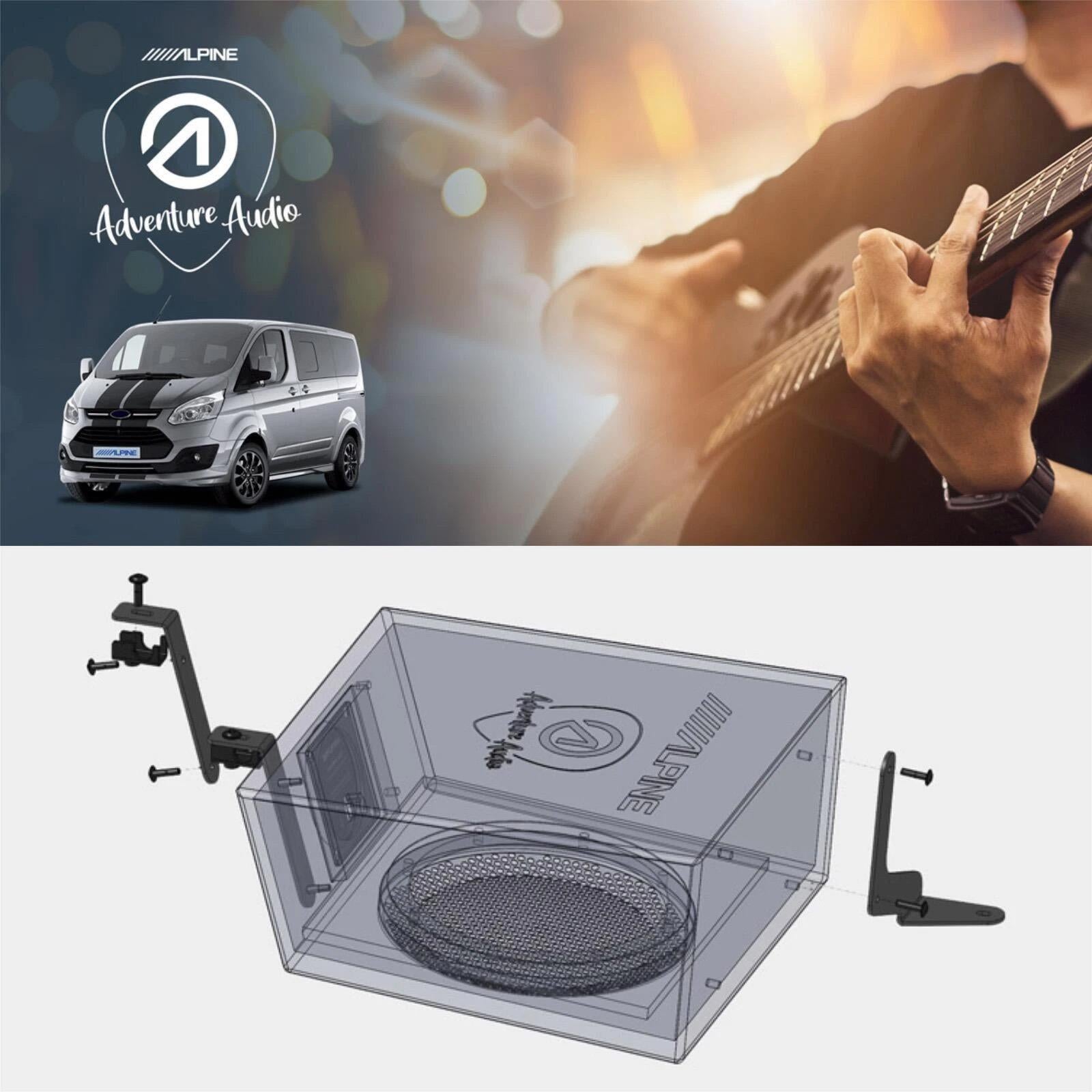 Alpine SWC-W84TRA7 - Ford Transit 7 Custom & Tourneo 2014 Onwards  8" Under Seat Car Bass Box