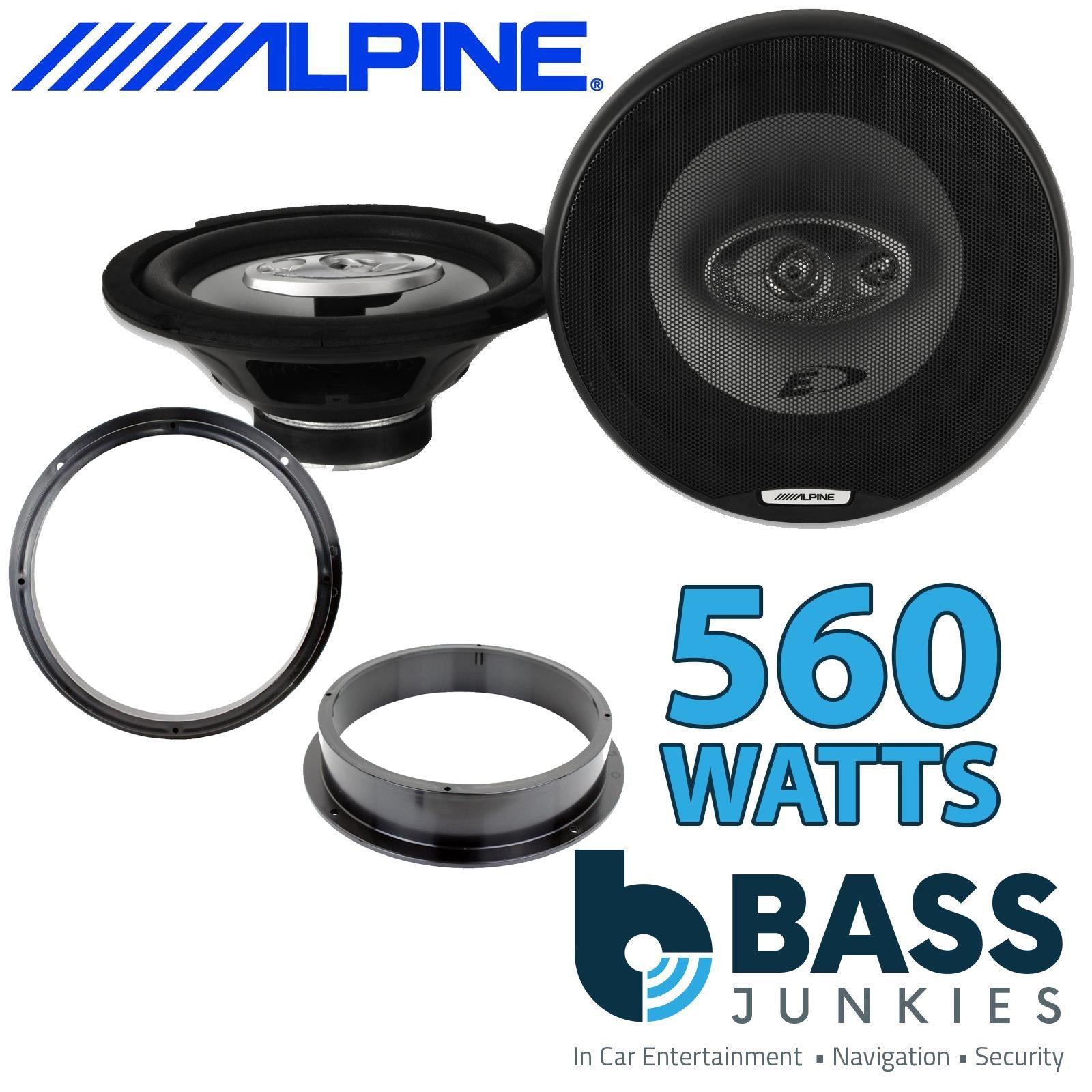 Alpine SXE-2035S - 8" 560 Watts a Pair Front Door Car Speakers For Audi A4 2009-16 20cm 560 Watts a Pair Front Door Speaker Kit For Audi A4 2009 - 2016