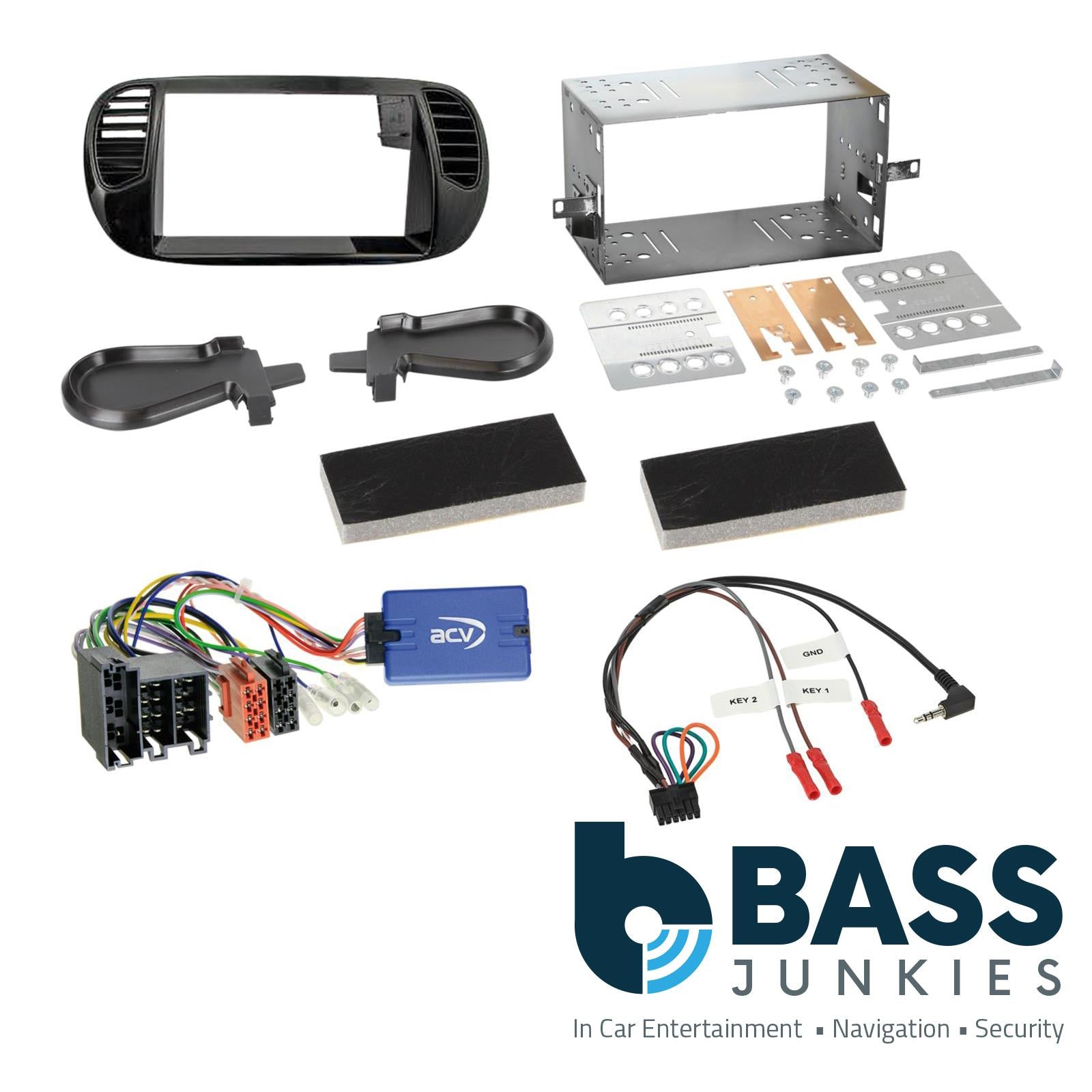 Double Din Car Radio Stereo Full Fitting Kit for Fiat 500 ZAF 312 2007 - 2015
