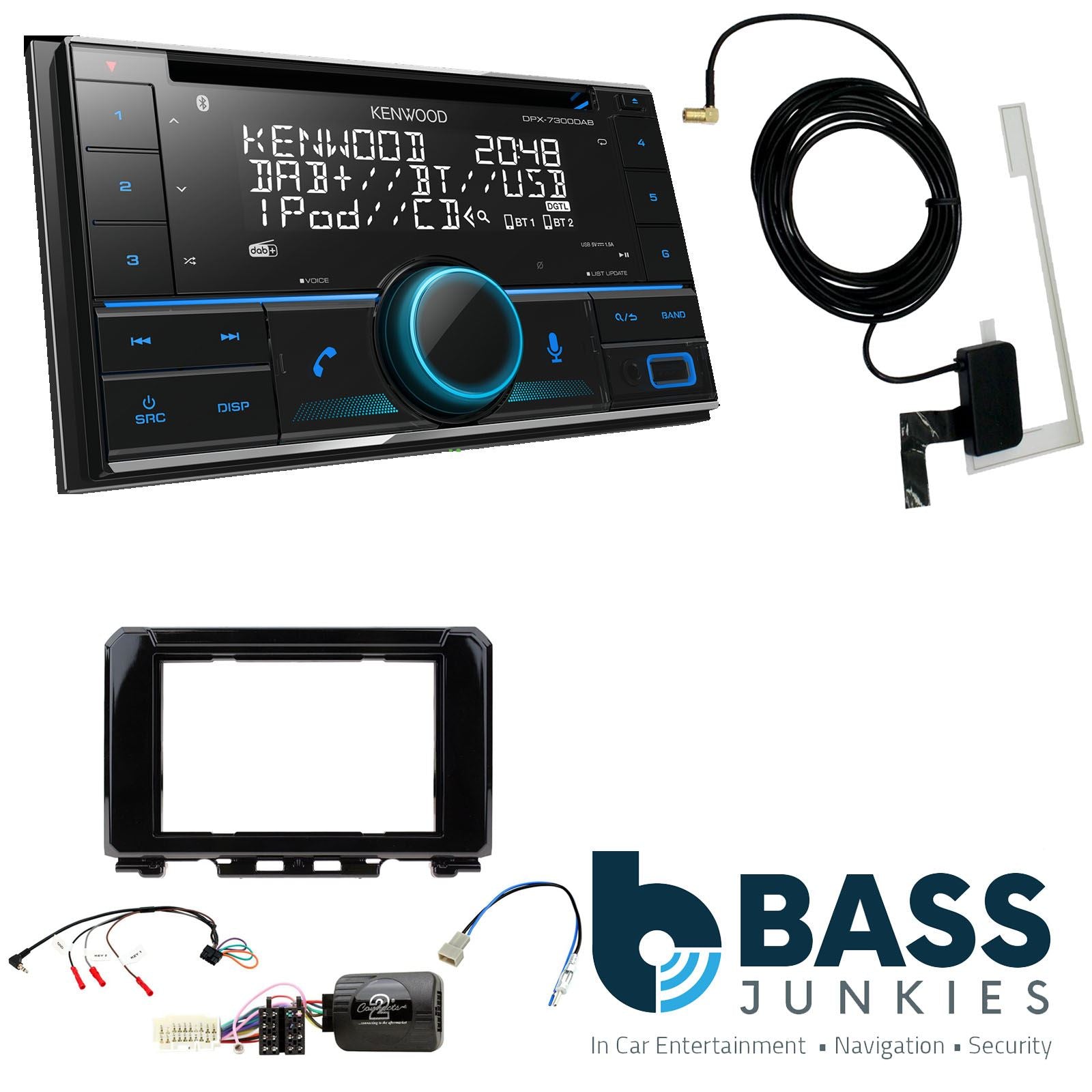 Kenwood DPX-7300DAB Bluetooth CD MP3 USB Car Stereo fits Suzuki Jimny 2018