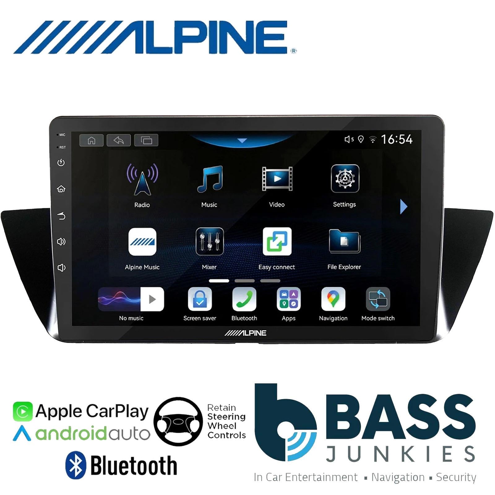 Alpine 9" CarPlay Android Car Stereo Fascia Steering Kit For BMW X1 2010 - 2014