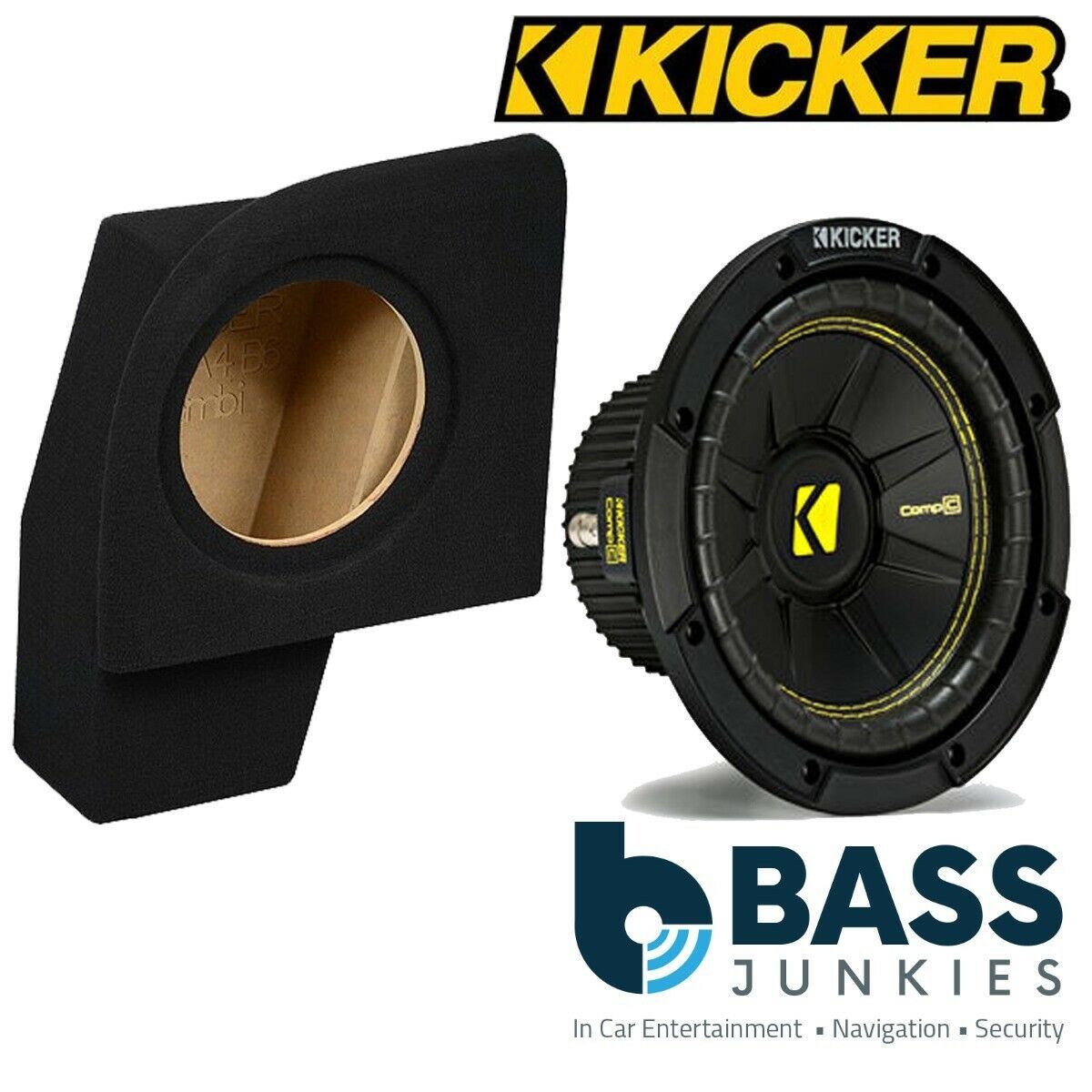 Audi A4 B6 2000-2006 Kicker CWCS104 - CompC 10" 25cm 500 Watts Car Subwoofer Custom Bass Box Kit