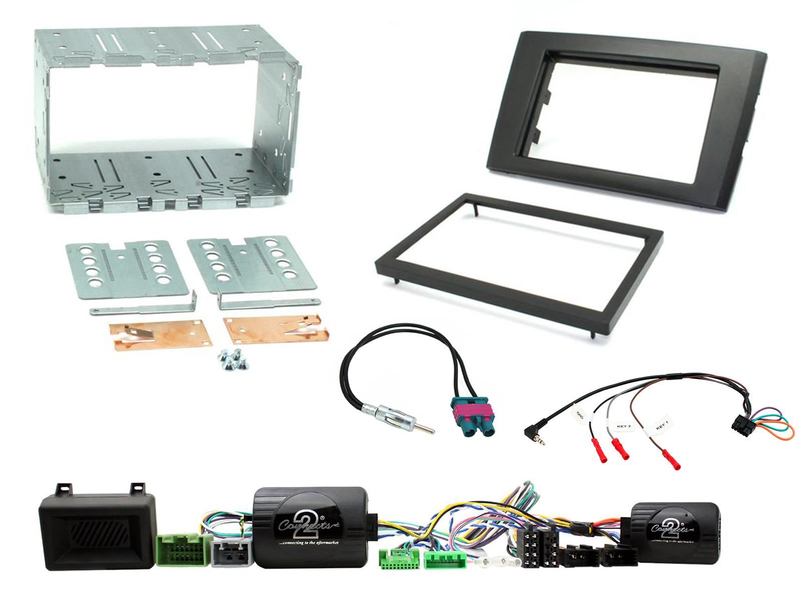 Grundig 6.8" Apple Android Double Din Stereo Fitting Kit + Steering Wheel Stalk Controls to fit Volvo XC90 2004-14