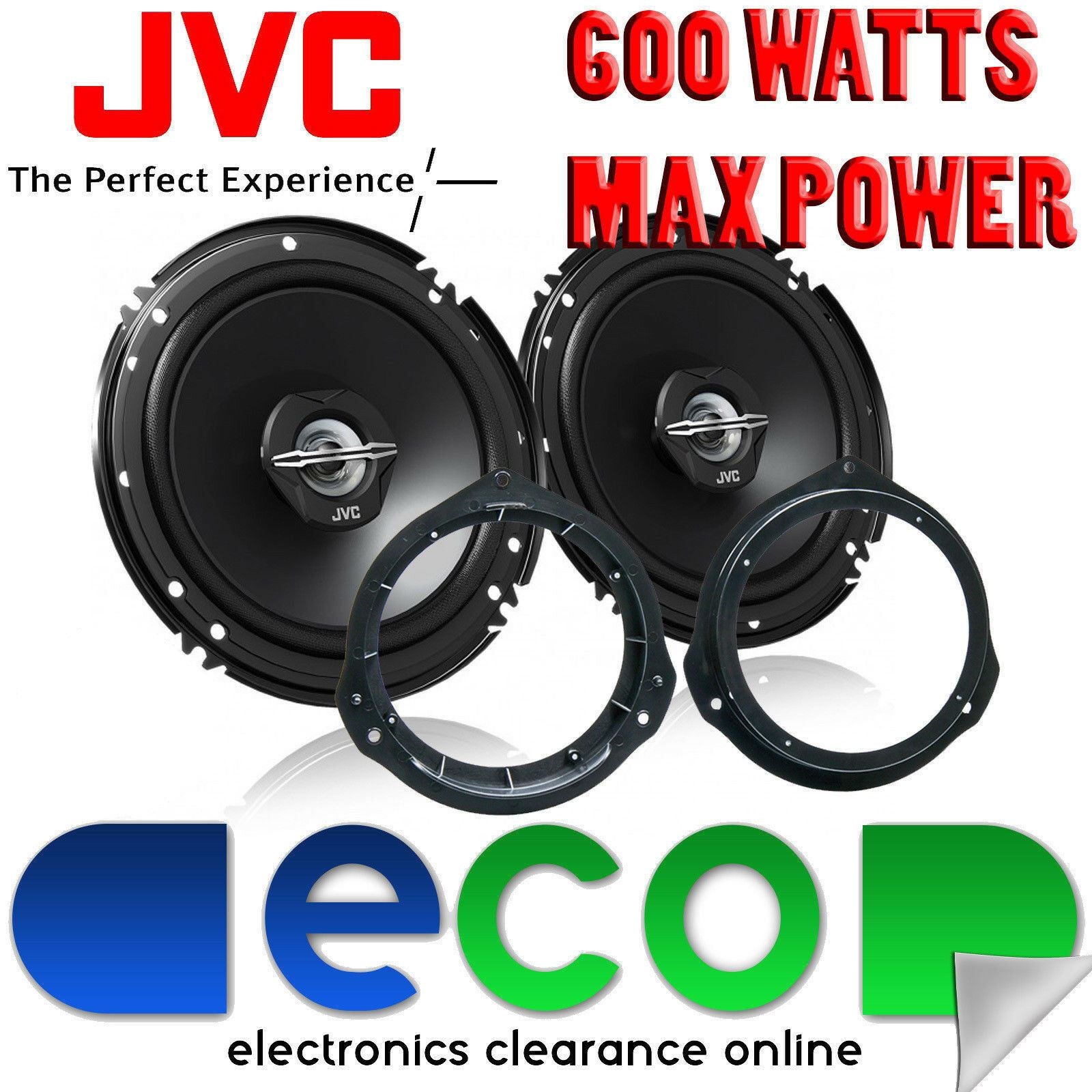 Mercedes C Class 07-14 JVC 16cm 6.5 Inch 600 Watts 2 Way Rear Door Car Speakers