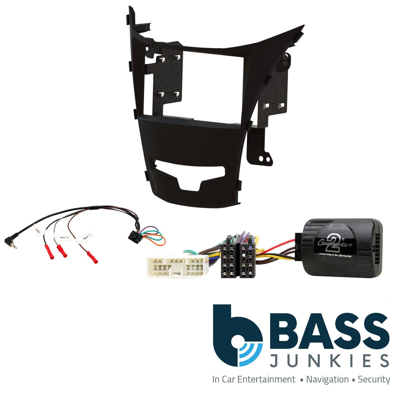 Connects2 CTKSY04 - SSangYong Korando 2013 Onwards Double Din Fascia & Steering Wheel Interface Installation Kit