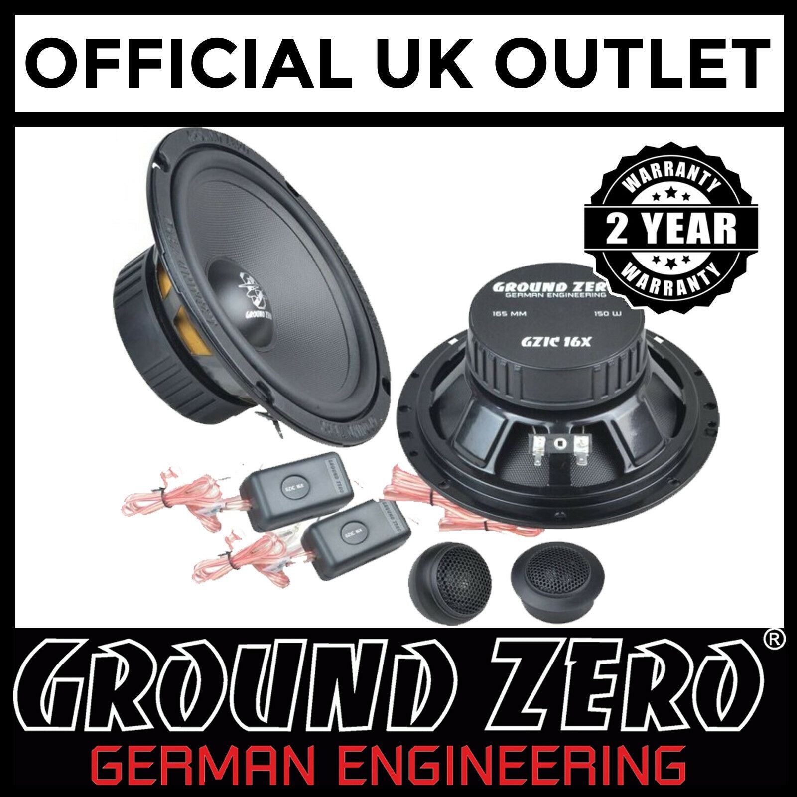 Ford Focus RS 09-16 Ground Zero 300W 6.5" 2Way Component Front Door Car Speakers