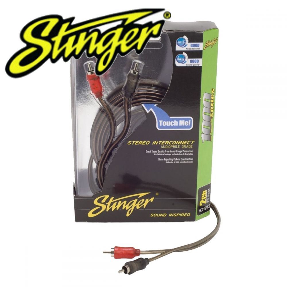 Stinger SI1220 - 1000 Series 6.10 Metre 20Ft 2 Channel Car Stereo Amp RCA Phono