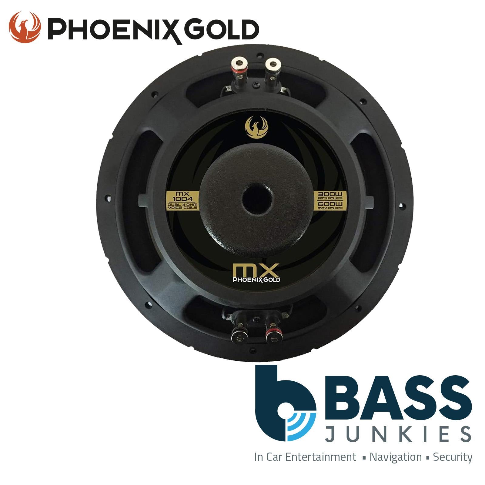 Phoenix Gold MX Series MX12D4 12" 300 Watts Dual 4-Ohm Slim Car Subwoofer