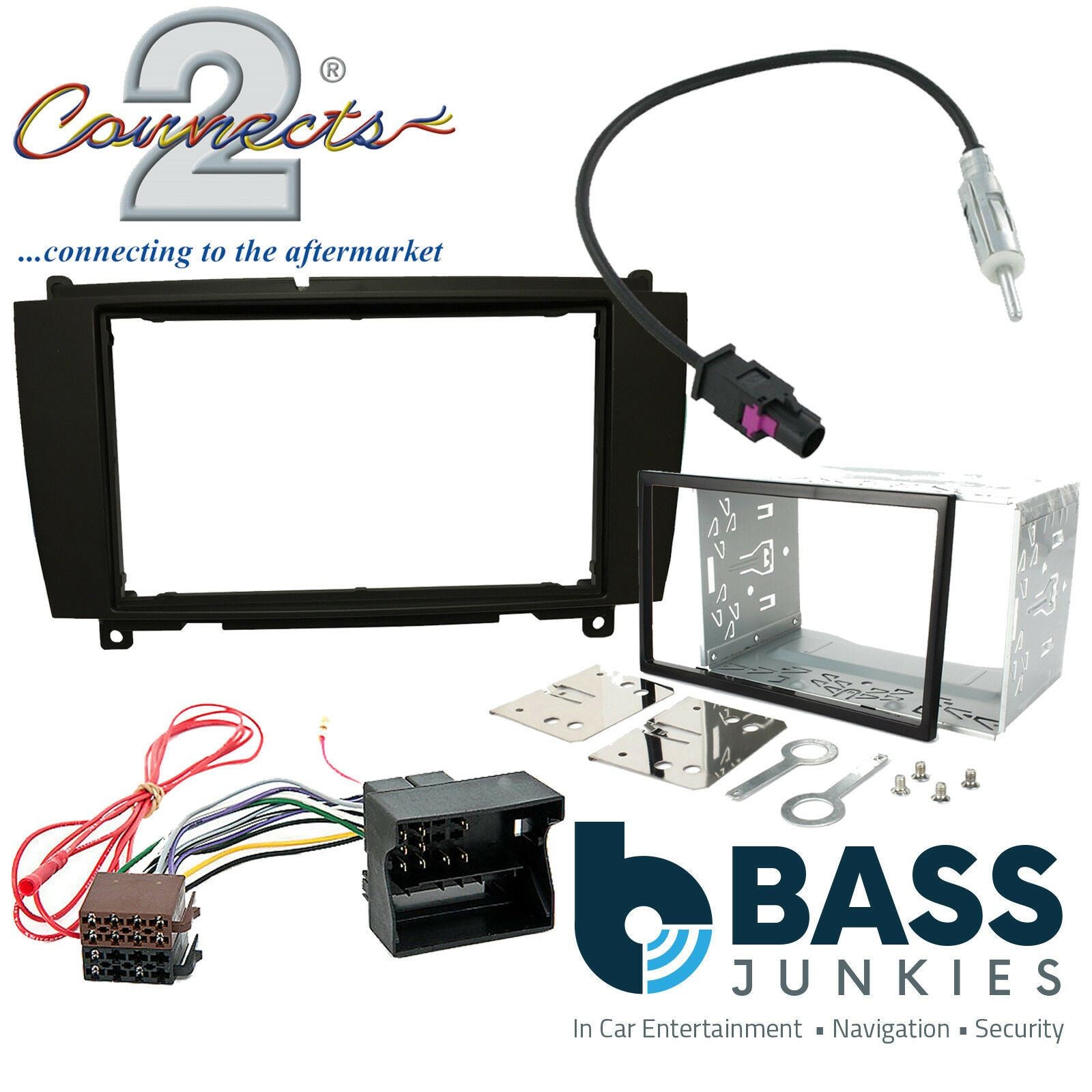 Mercedes Benz CLK W209 2004-09 Car Stereo Fascia Panel Fitting Cage Kit CT24MB07