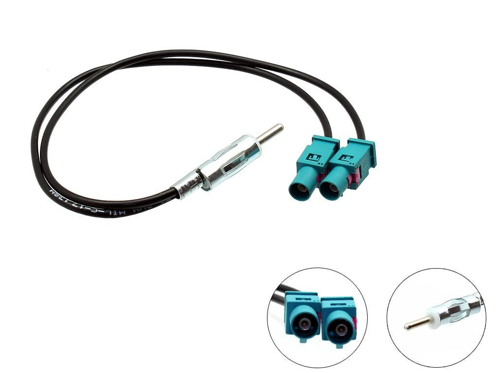 Connects2 CT27AA91 DIN to Twin Male Fakra Diversity Car Stereo Antenna Adapter Aerial Lead